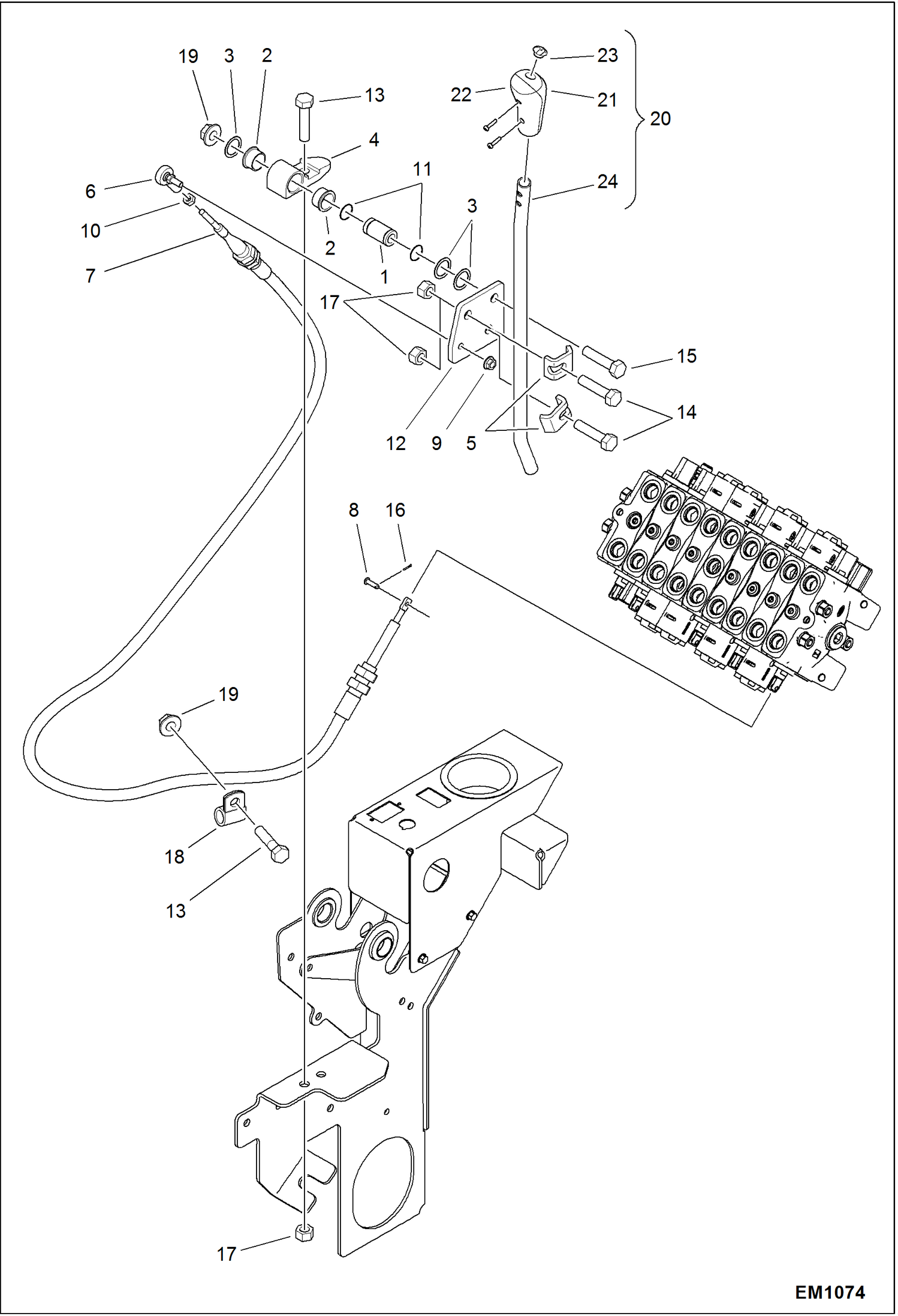 Схема запчастей Bobcat 319 - BLADE CONTROL CONTROLS