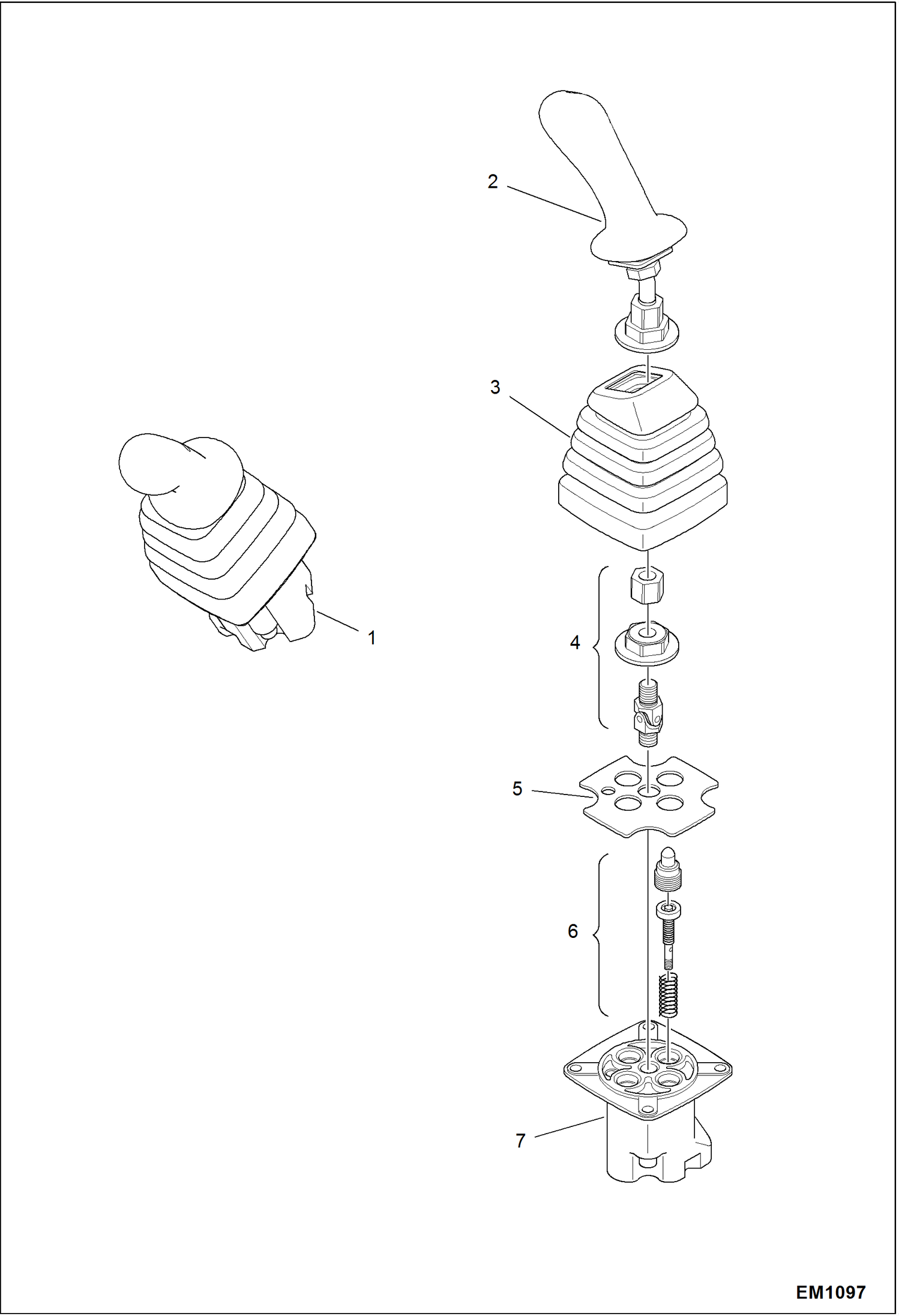Схема запчастей Bobcat 319 - RH JOYSTICK CONTROLS HYDRAULIC SYSTEM