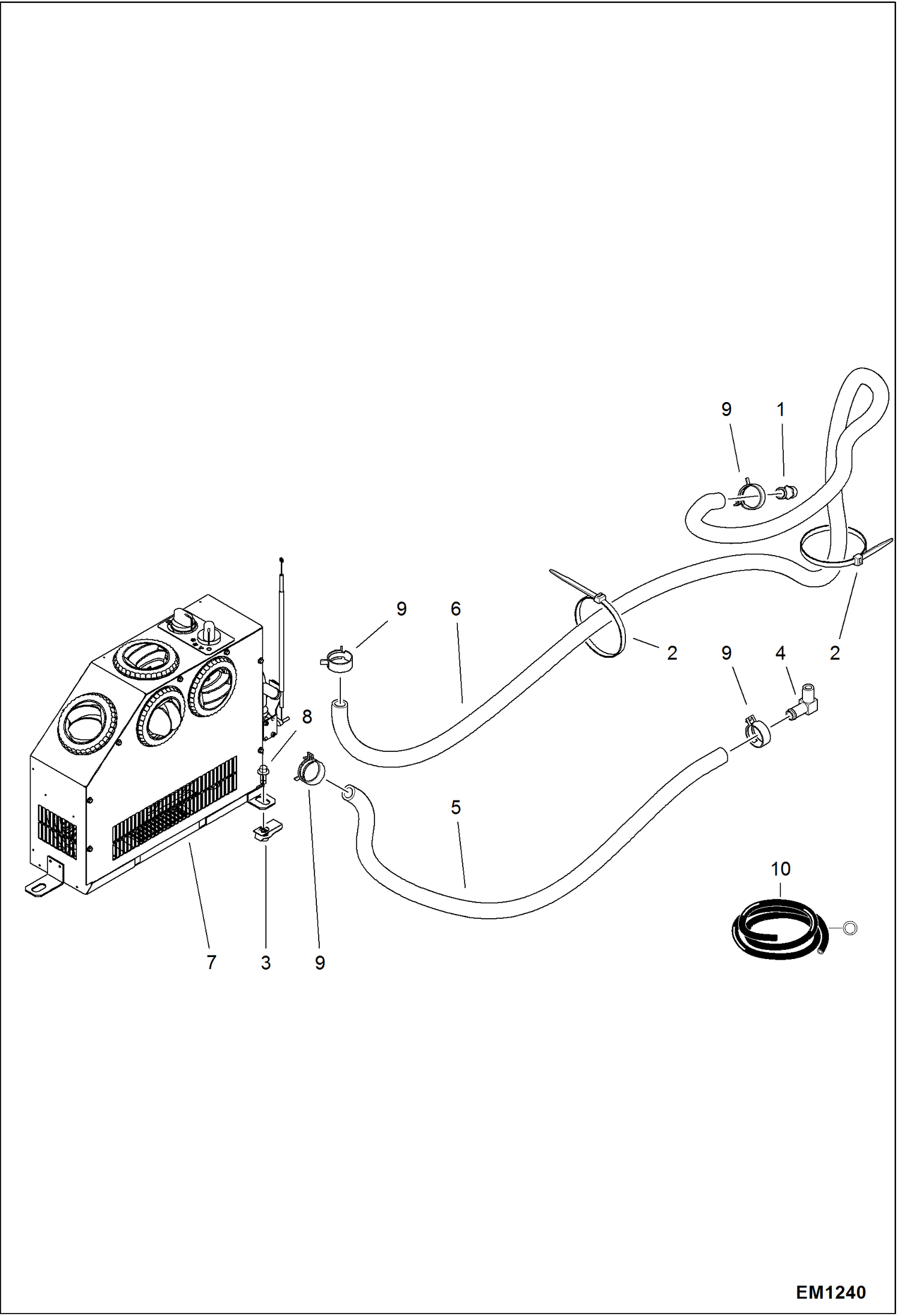 Схема запчастей Bobcat 319 - HEATER (Cab) ACCESSORIES & OPTIONS