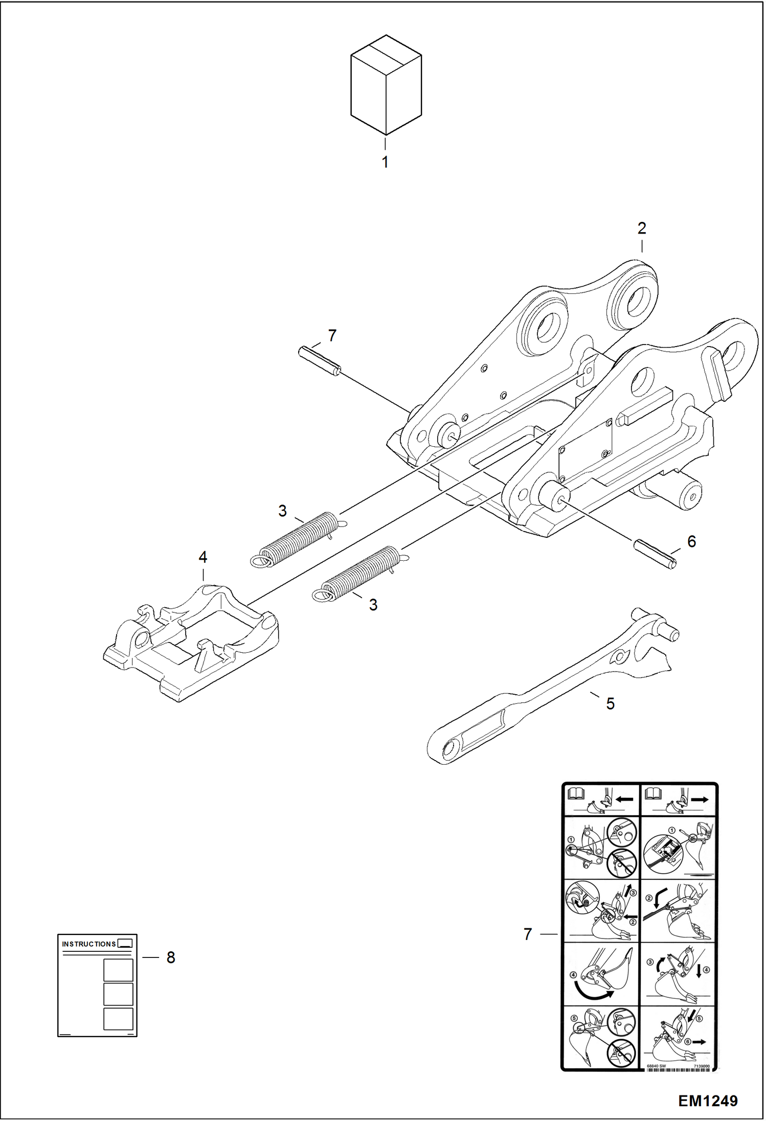 Схема запчастей Bobcat 319 - QUICK COUPLER KIT ACCESSORIES & OPTIONS
