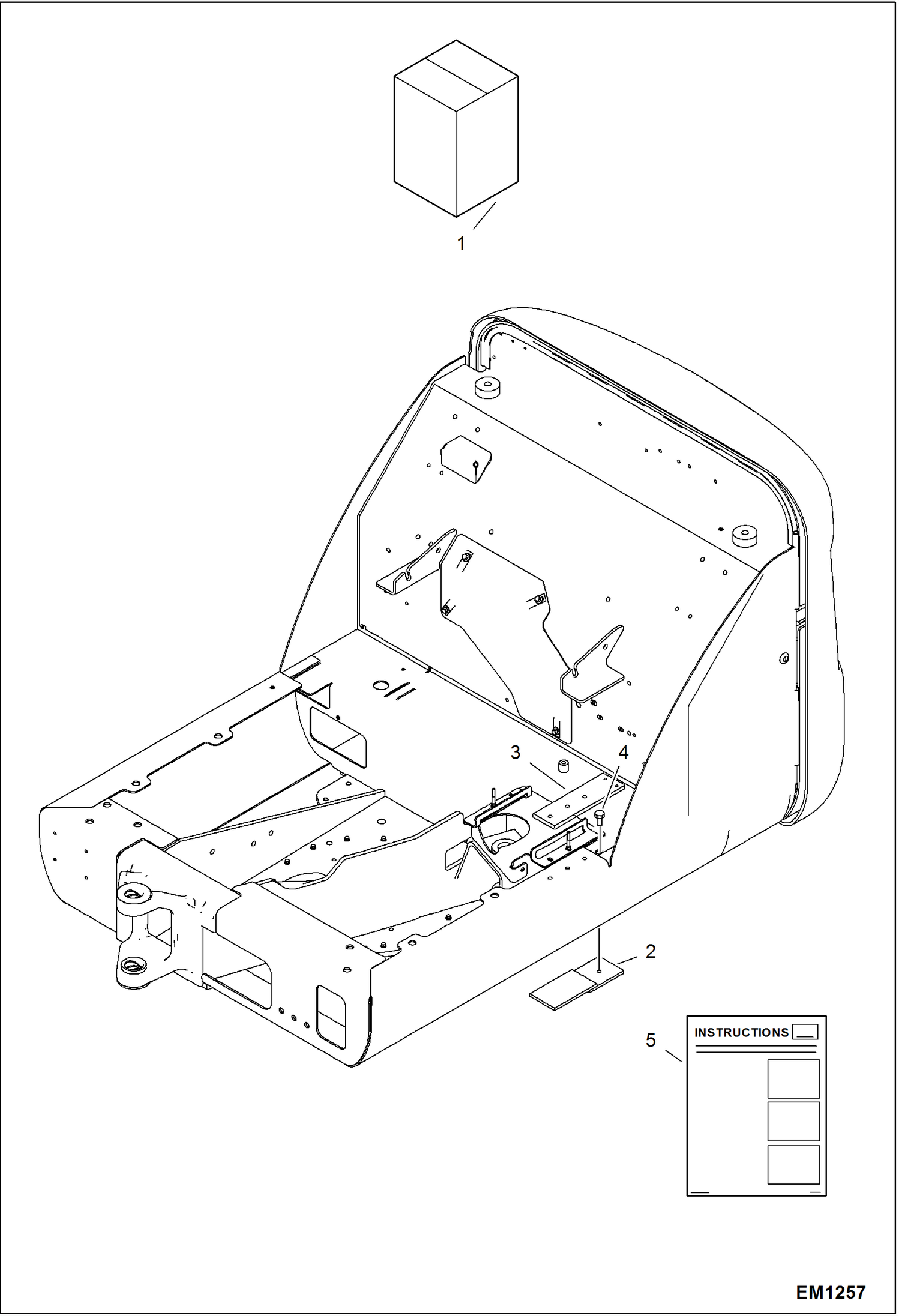 Схема запчастей Bobcat 319 - STRUT UPPERSTRUCTURE KIT ACCESSORIES & OPTIONS