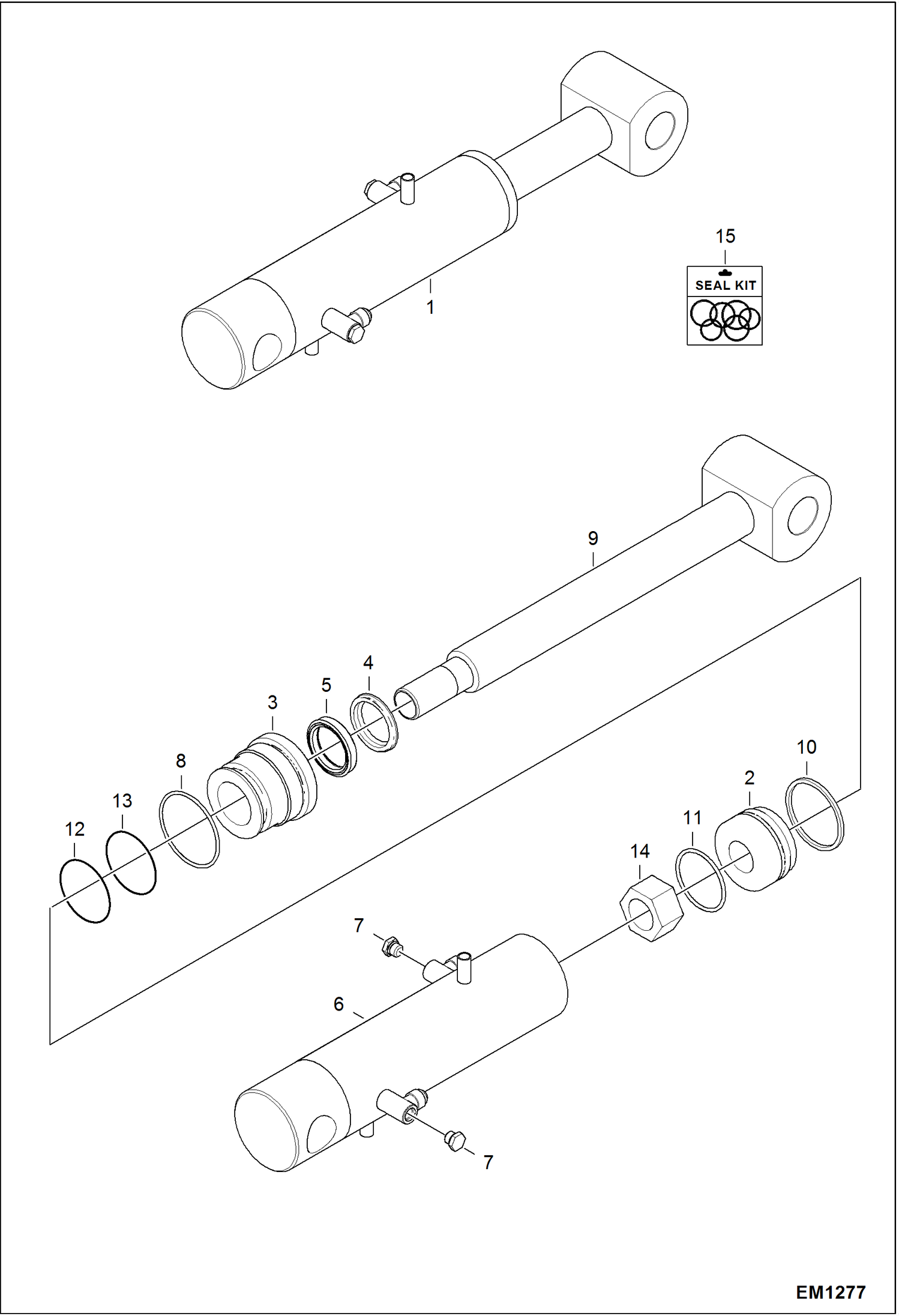 Схема запчастей Bobcat 321 - BLADE CYLINDER HYDRAULIC SYSTEM