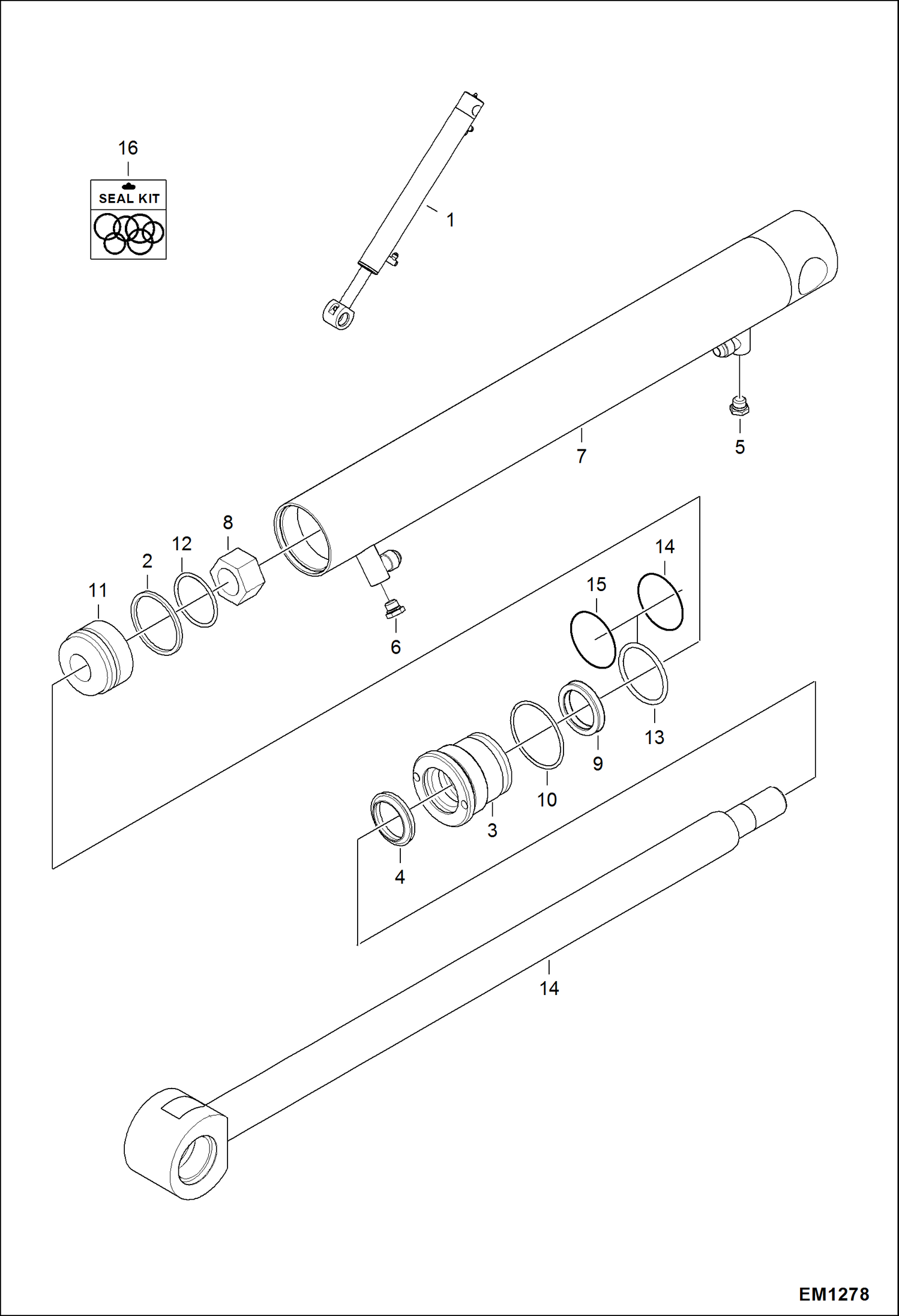 Схема запчастей Bobcat 321 - BUCKET CYLINDER HYDRAULIC SYSTEM