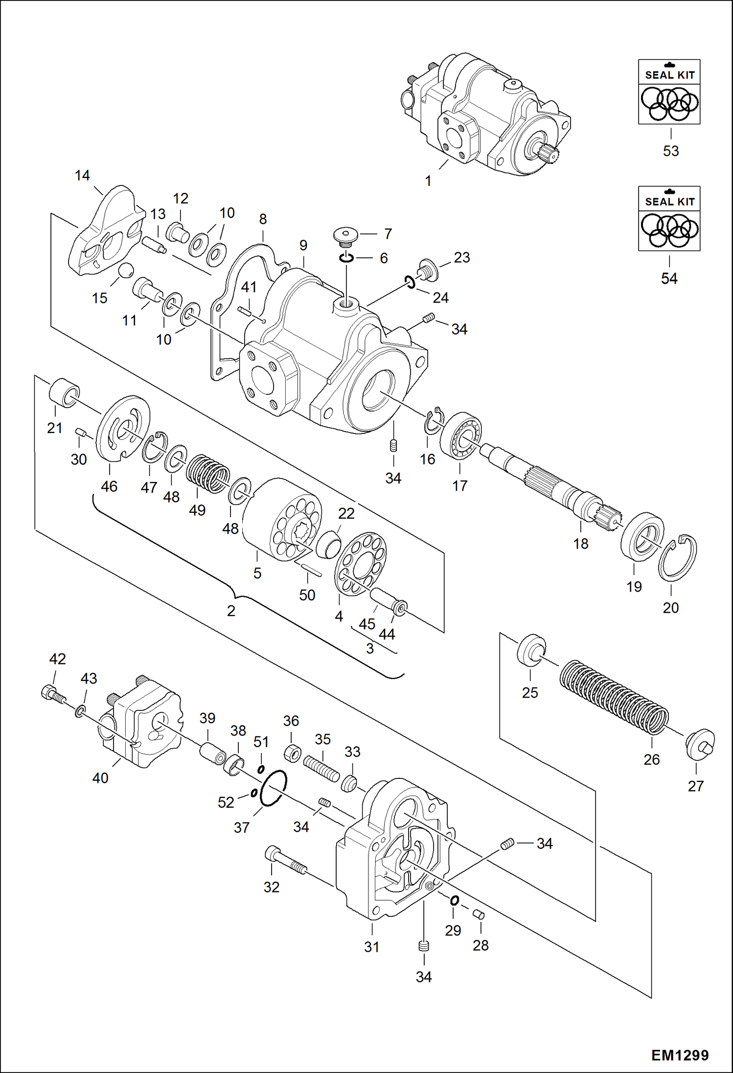 Схема запчастей Bobcat 321 - HYDRAULIC PUMP HYDRAULIC SYSTEM