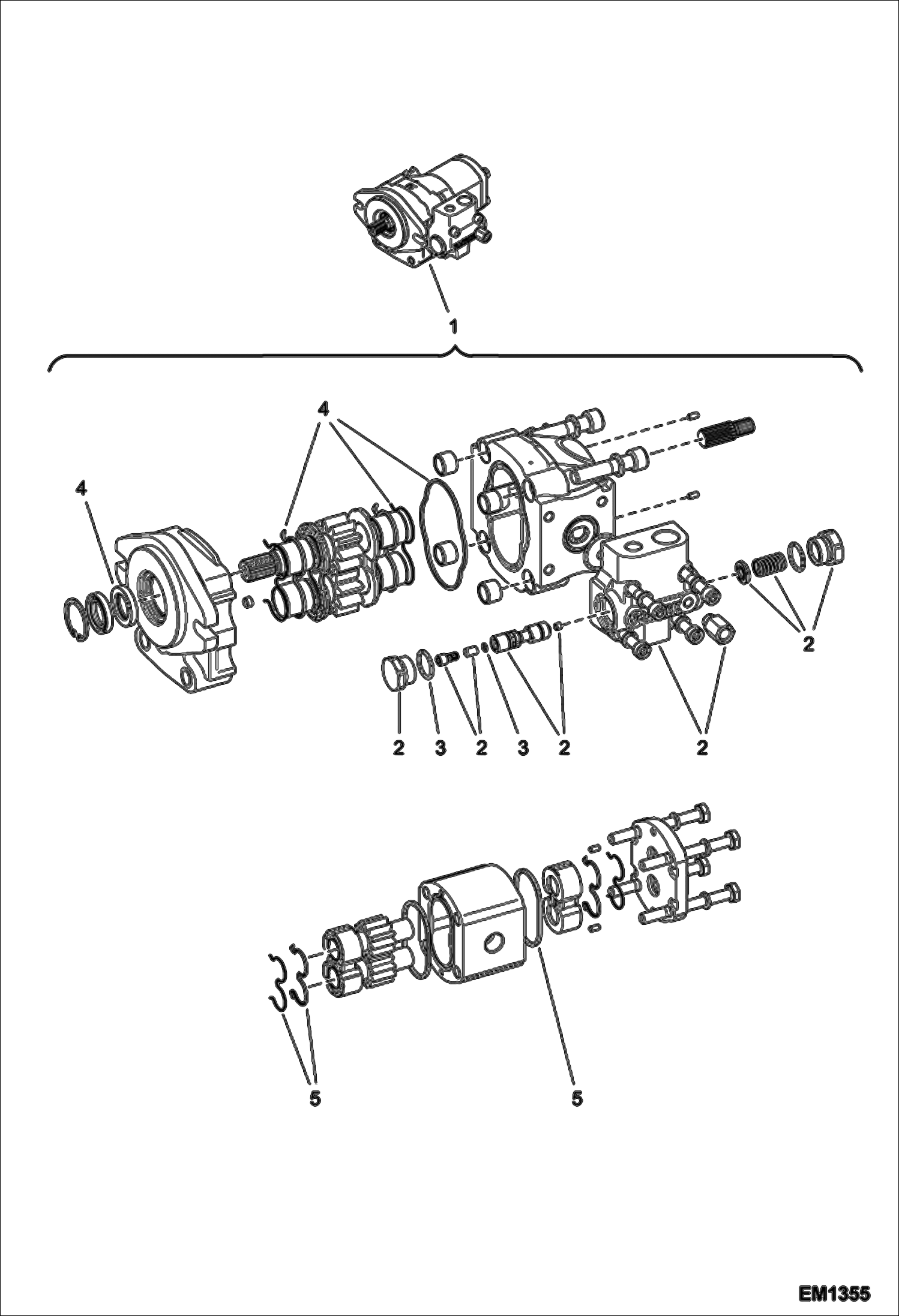 Схема запчастей Bobcat T2566 - HYDRAULIC PUMP ASSY HYDRAULIC SYSTEM