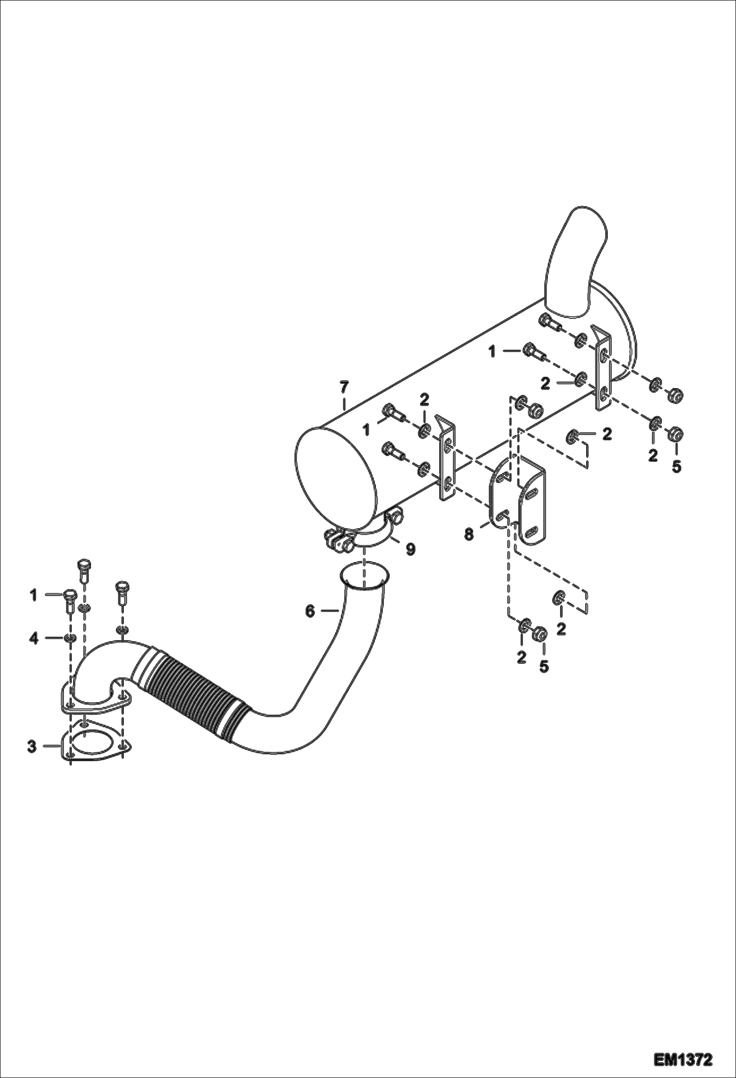 Схема запчастей Bobcat T2556 - EXHAUST SYSTEM POWER UNIT