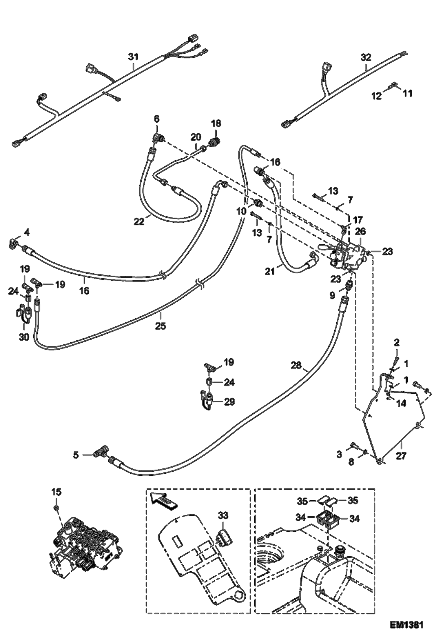 Схема запчастей Bobcat T2566 - TRAILER BRAKE (Italy Version) (S/N A8FR11001 - 13003, A8G311001 - 13000) ACCESSORIES & OPTIONS