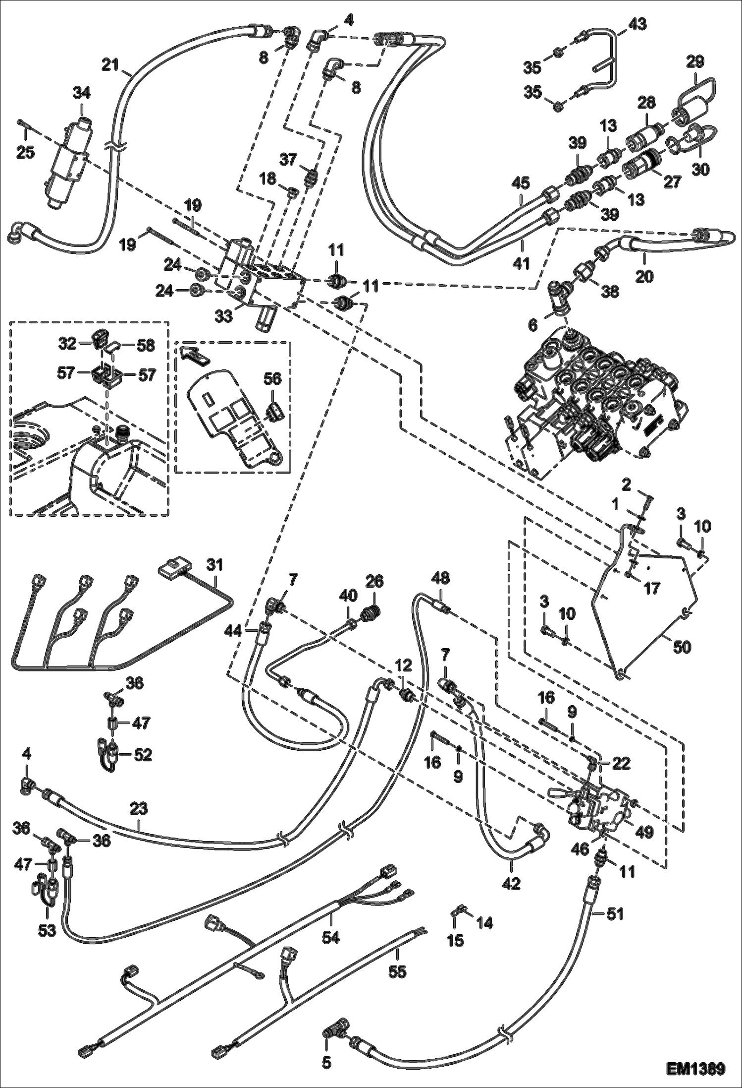 Схема запчастей Bobcat T2566 - REAR AUXILIARY HYDRAULICS & TRAILER BRAKE (Italy Version) (S/N A8FR11001 - 13003, A8G311001 - 13000) ACCESSORIES & OPTIONS