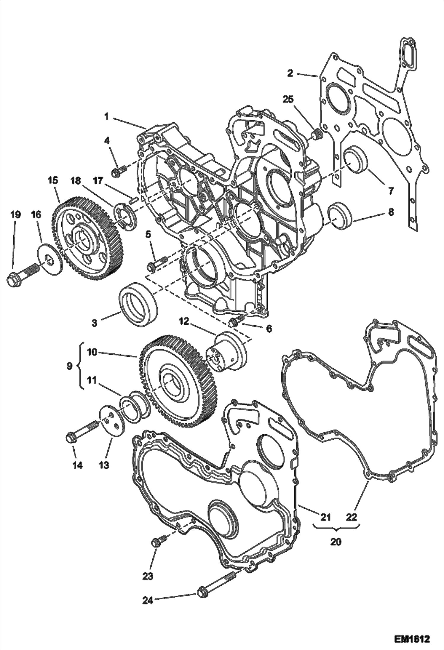 Схема запчастей Bobcat T2556 - TIMING GEAR POWER UNIT