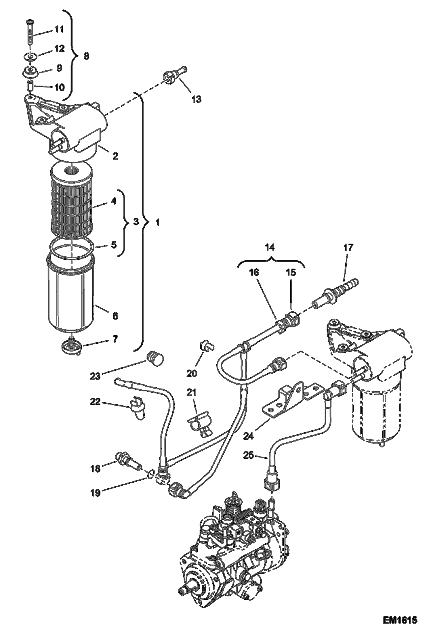 Схема запчастей Bobcat T3571 - FUEL FEEDING POWER UNIT