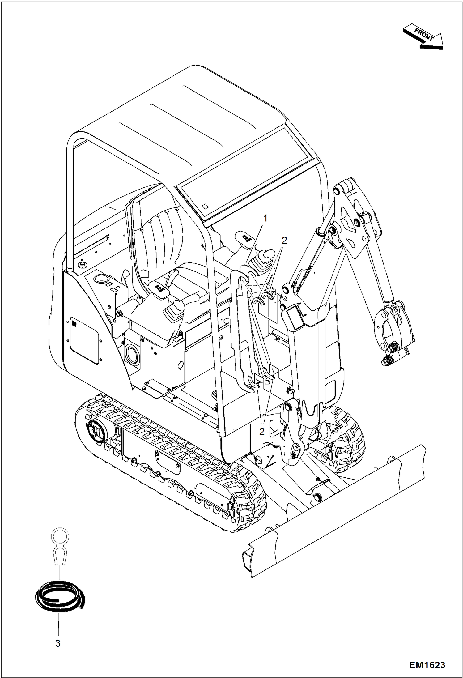 Схема запчастей Bobcat 319 - BOOM STOP (For Transport) ACCESSORIES & OPTIONS