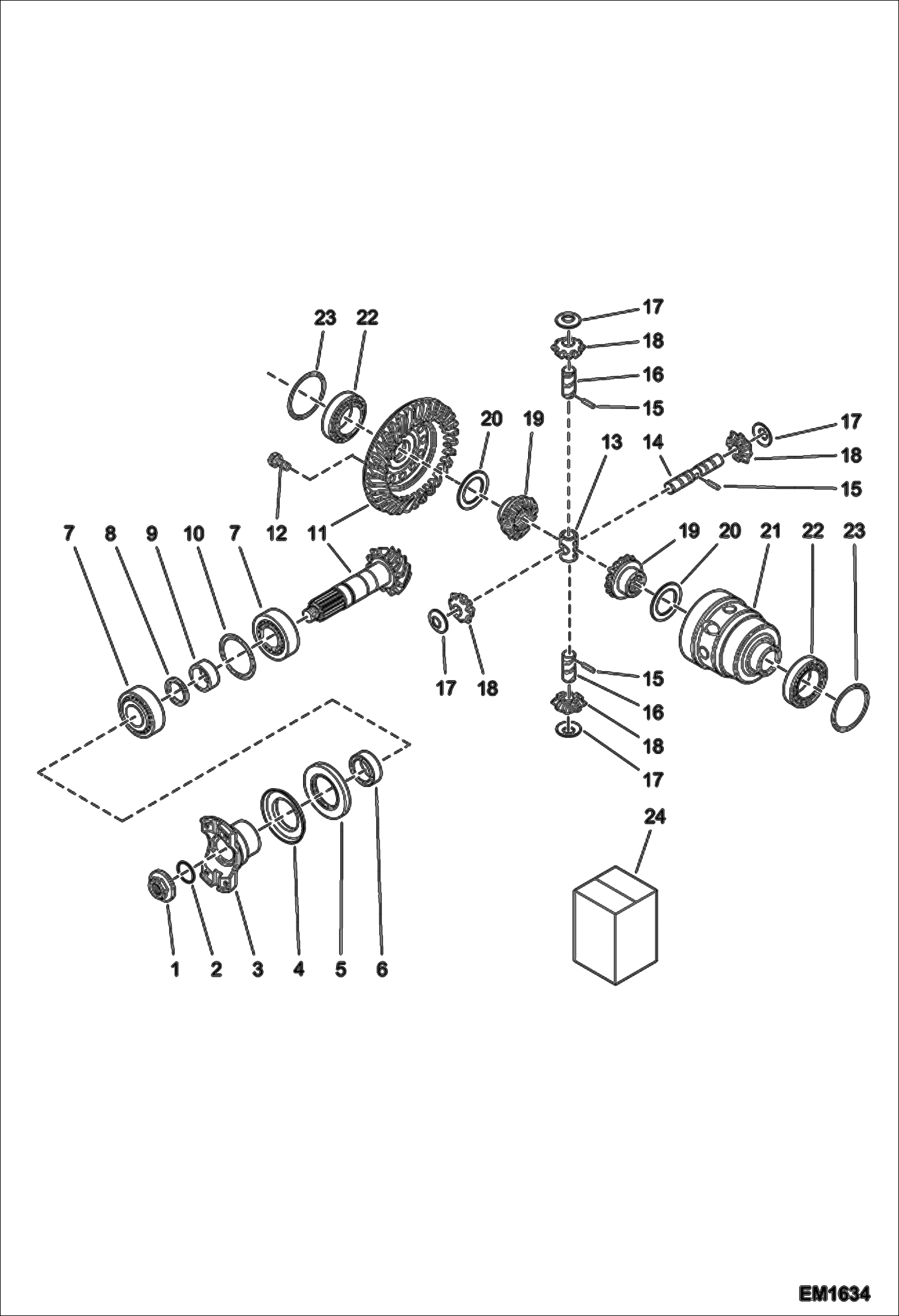 Схема запчастей Bobcat T2556 - DIFFERENTIAL - REAR AXLE DRIVE SYSTEM