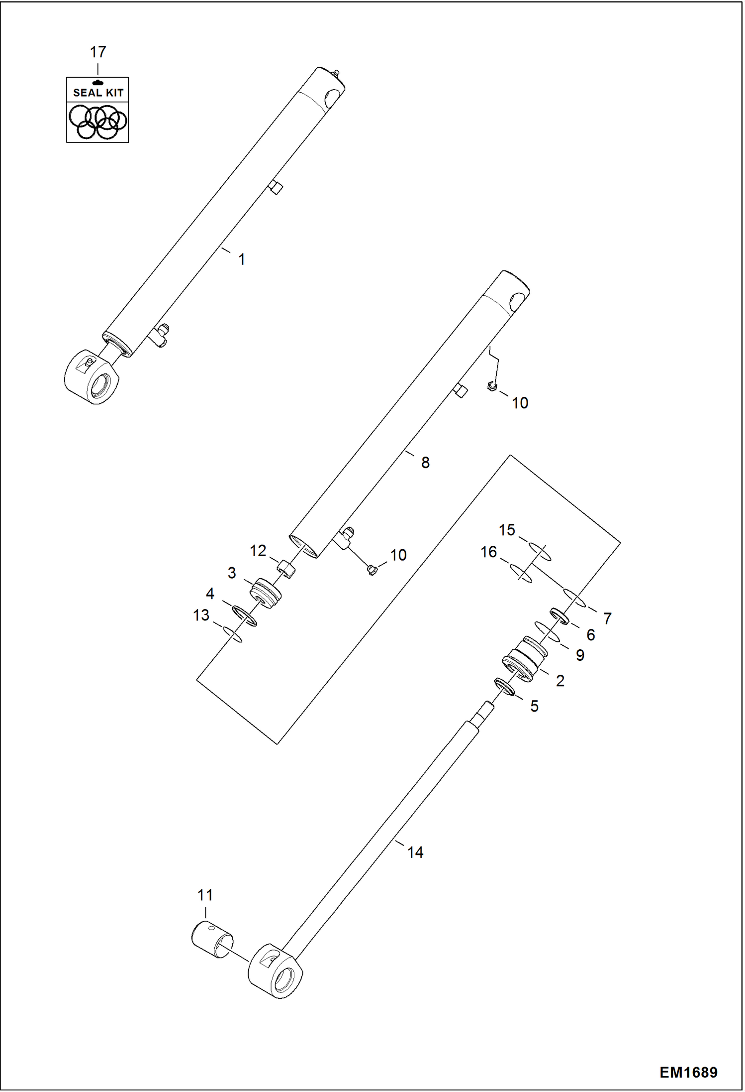 Схема запчастей Bobcat 319 - BUCKET CYLINDER HYDRAULIC SYSTEM