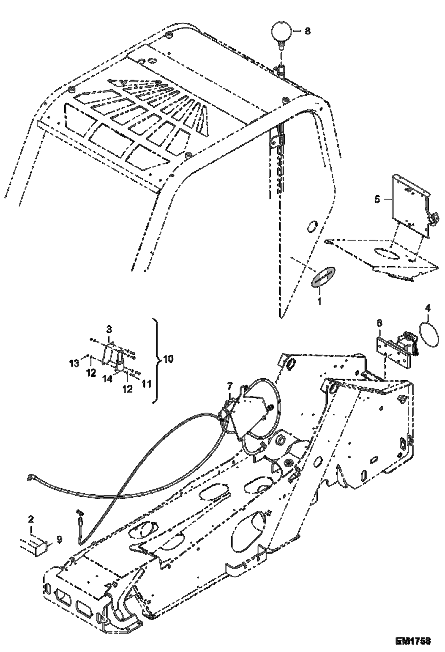 Схема запчастей Bobcat T2566 - LOCAL LEGISLATION COMPLIANCE SET (France Tractor Version) ACCESSORIES & OPTIONS