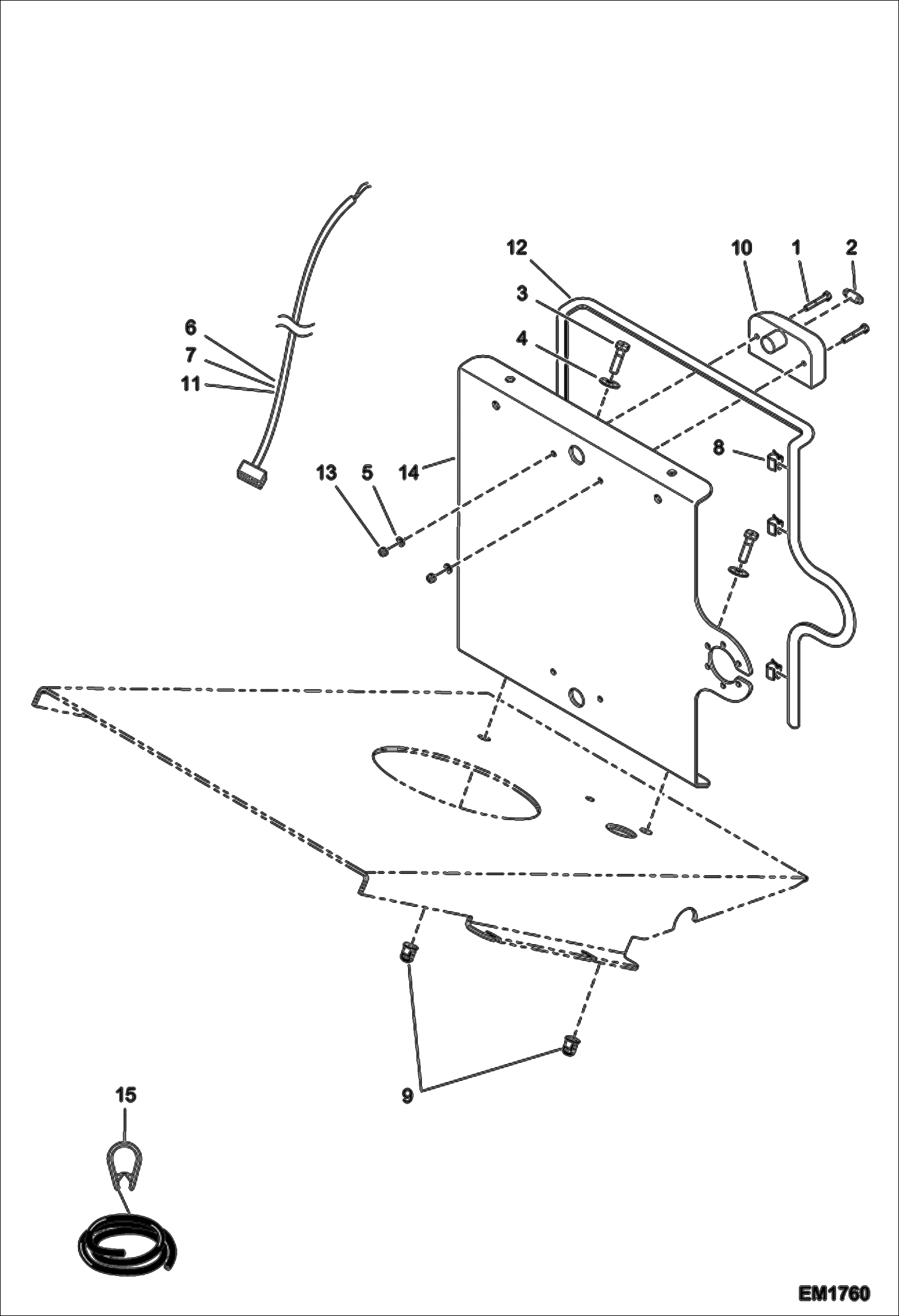 Схема запчастей Bobcat T2566 - MATRICULATION PLATE (At The Back,On Top) ACCESSORIES & OPTIONS