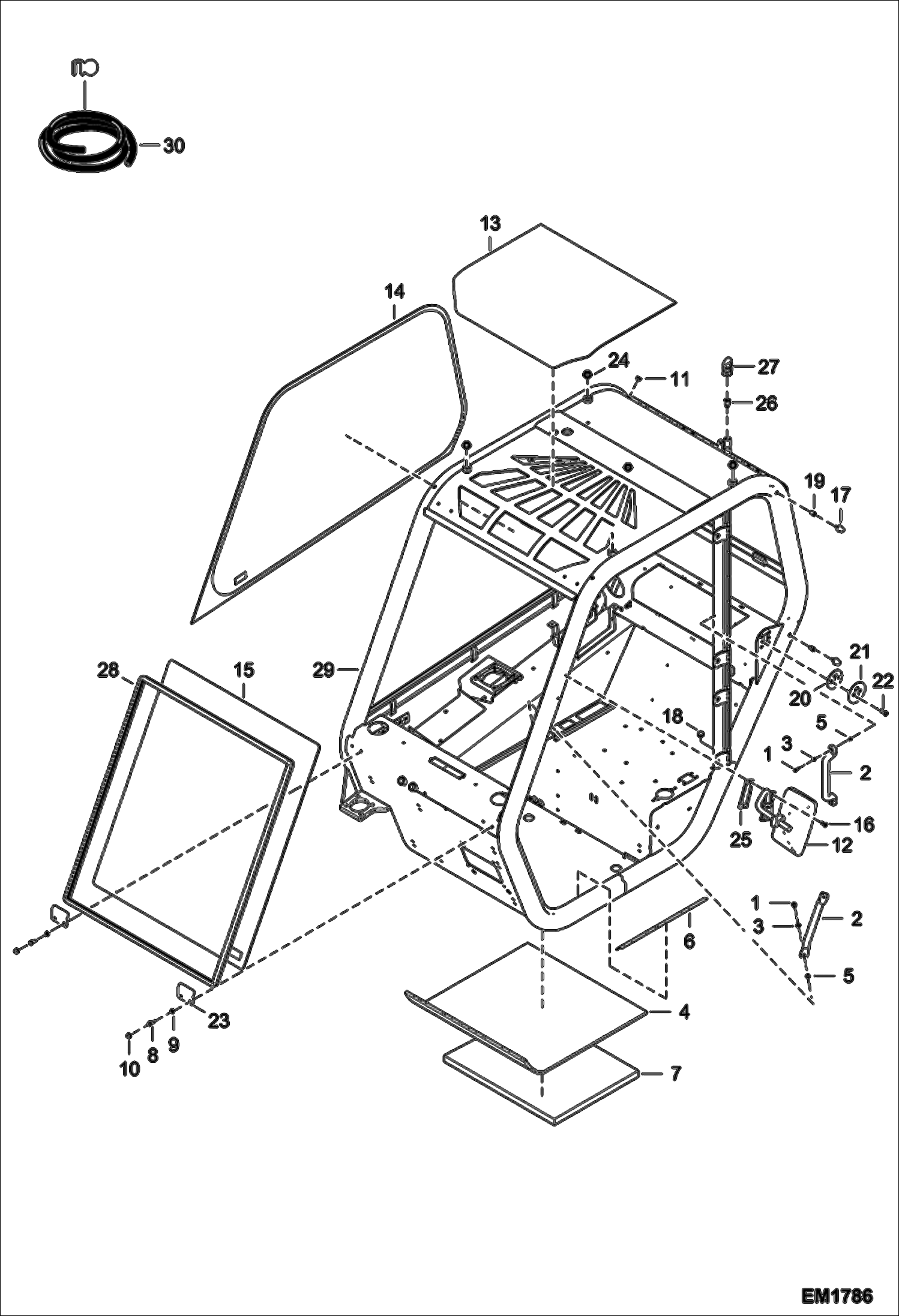 Схема запчастей Bobcat T2566 - OPERATOR CAB MAIN FRAME