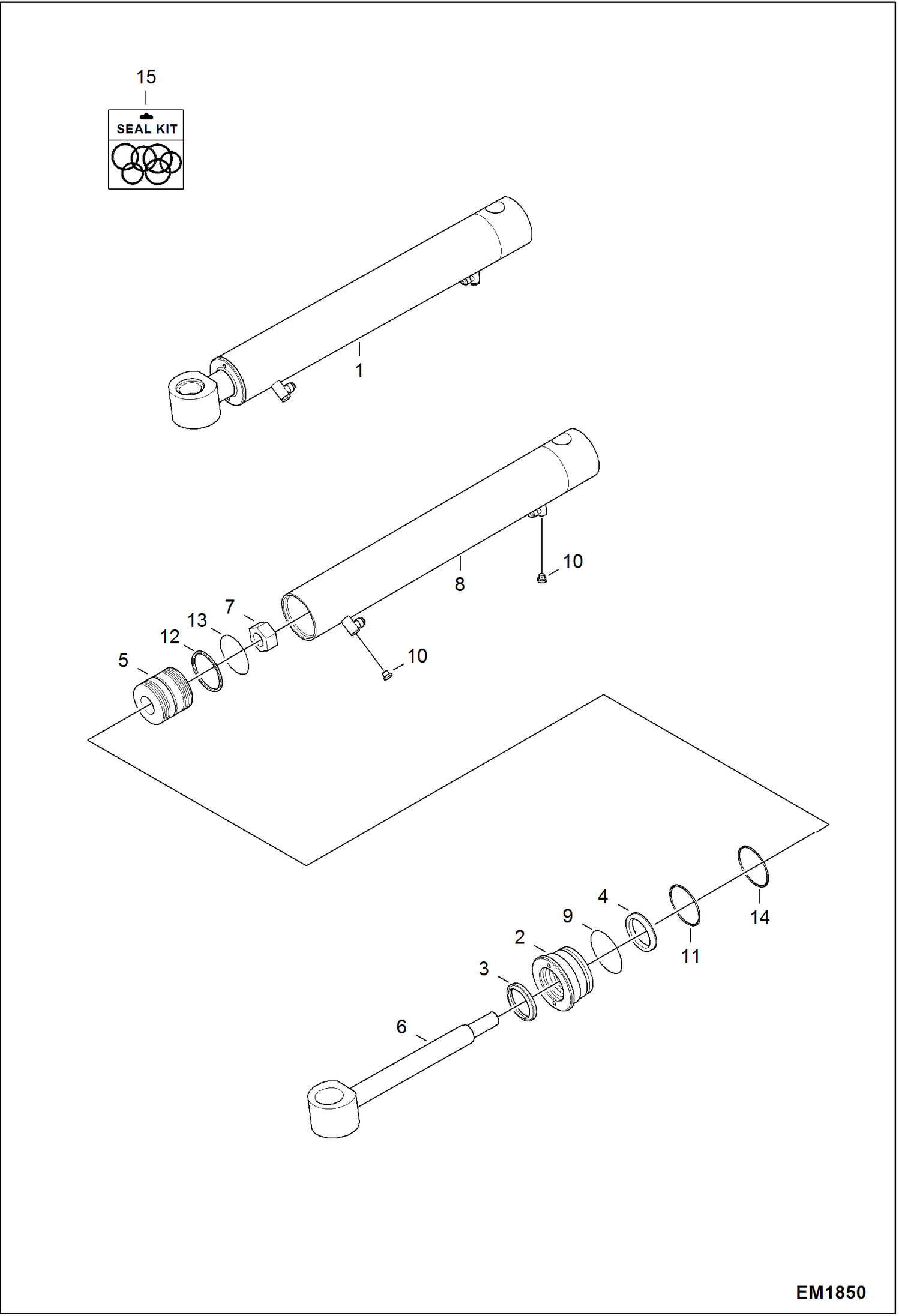 Схема запчастей Bobcat 319 - SWING CYLINDER HYDRAULIC SYSTEM
