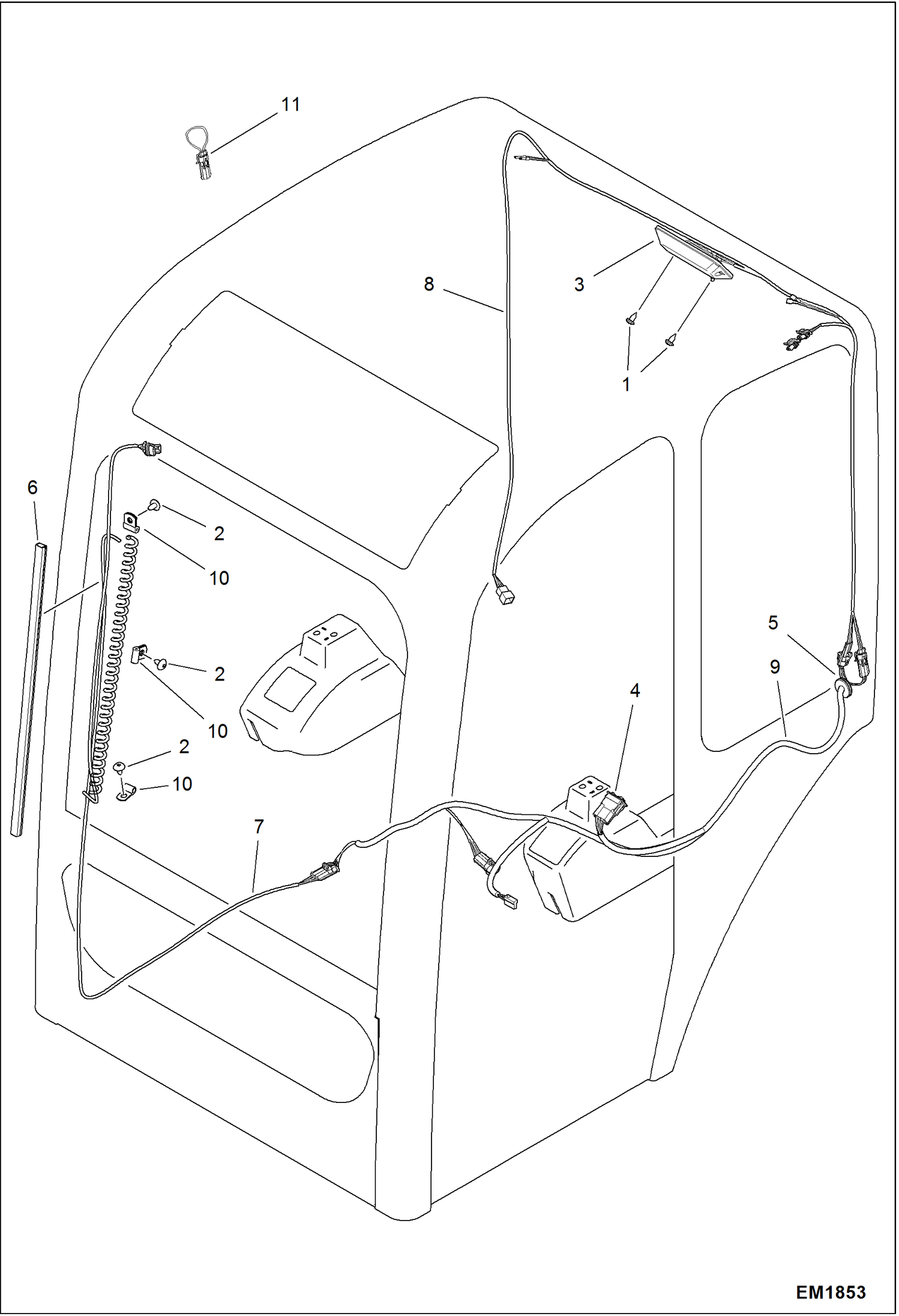Схема запчастей Bobcat 319 - ELECTRICAL INSTALLATION CAB ELECTRICAL SYSTEM