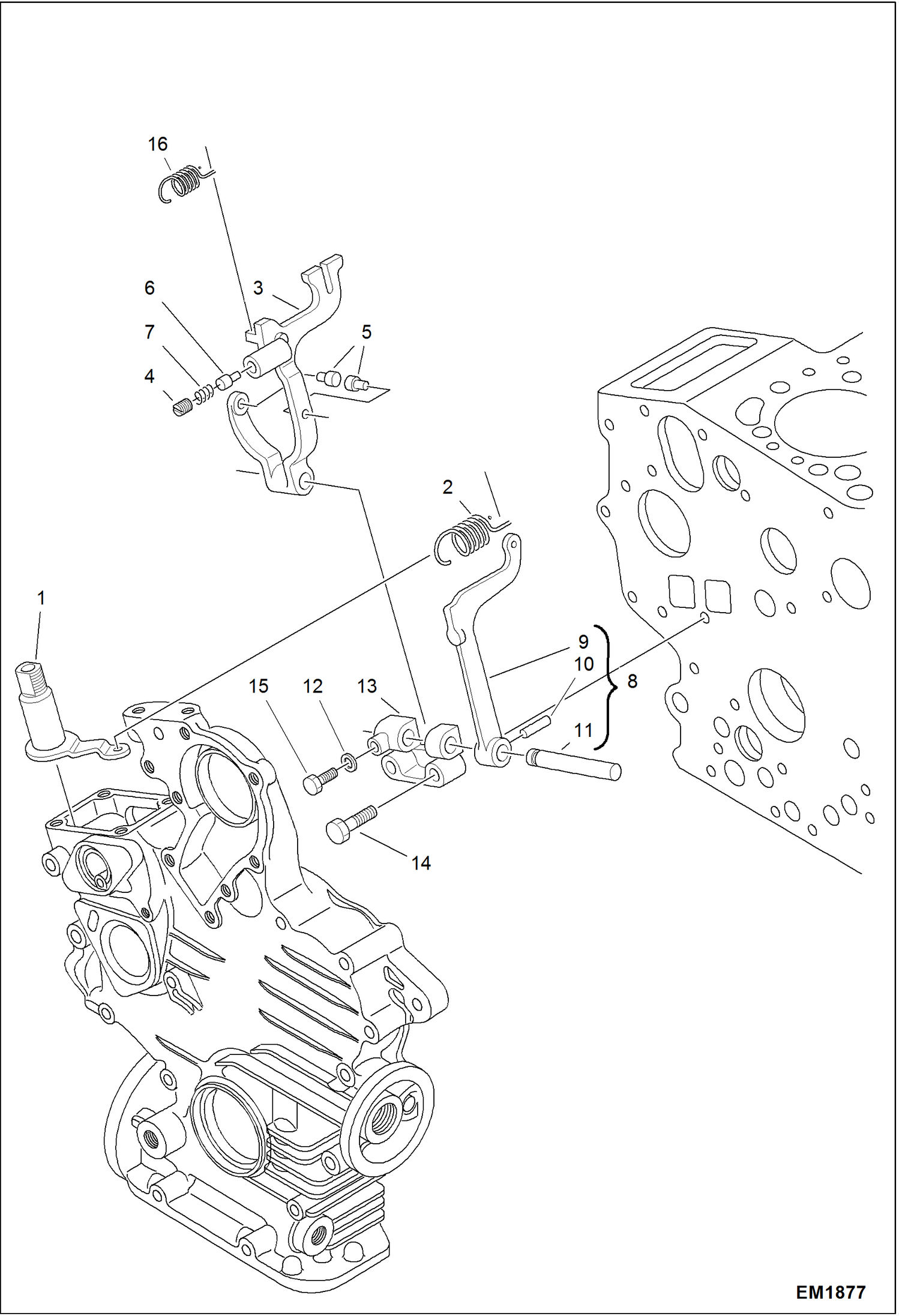 Схема запчастей Bobcat 319 - GOVERNOR GROUP POWER UNIT