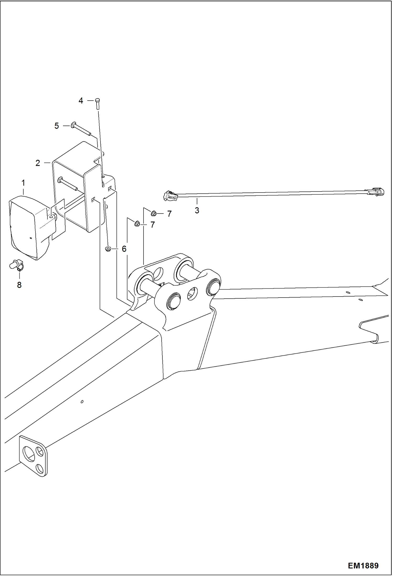 Схема запчастей Bobcat 319 - BOOM LIGHT (W/Guard) ACCESSORIES & OPTIONS