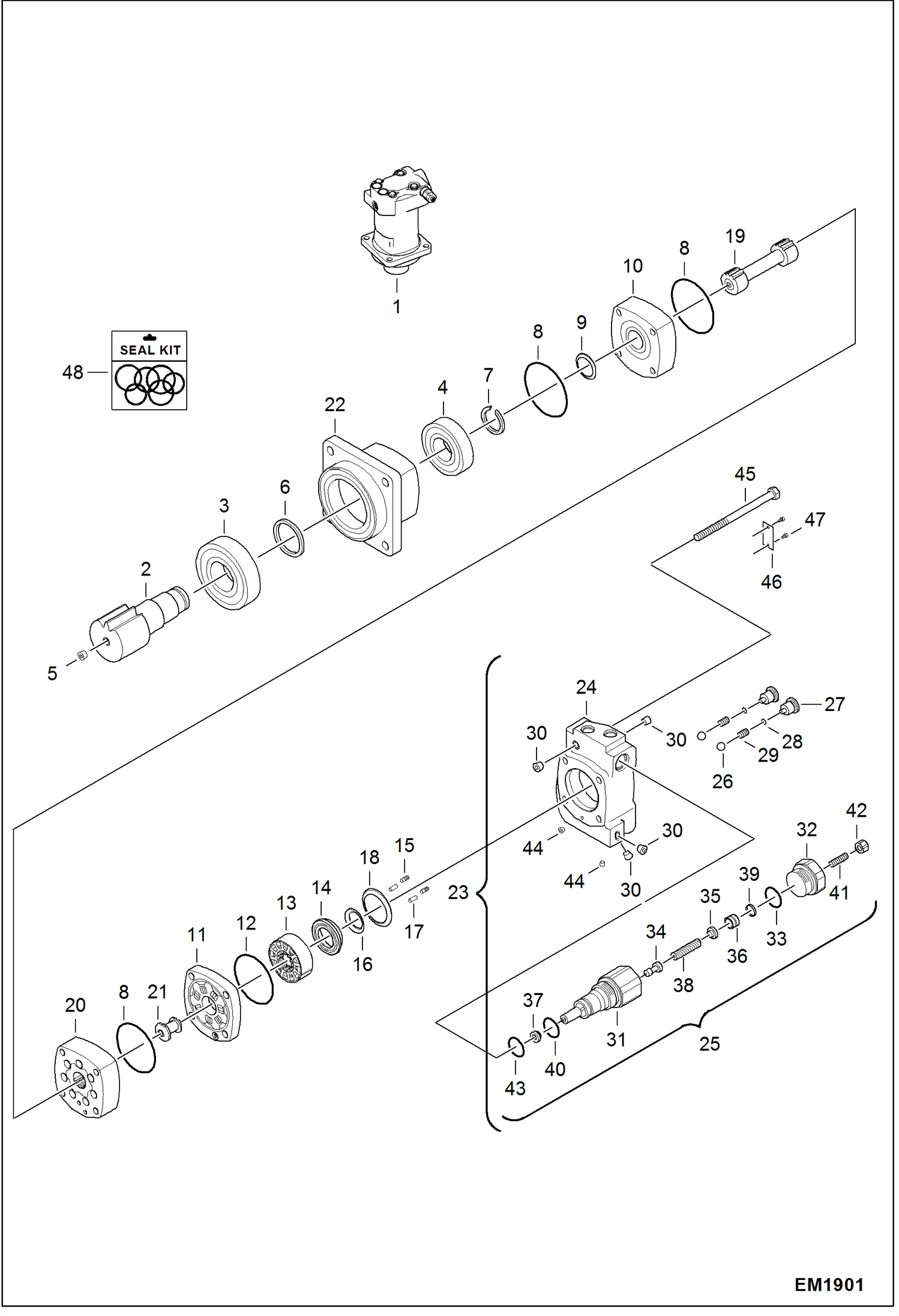 Схема запчастей Bobcat 321 - SLEW MOTOR HYDRAULIC SYSTEM
