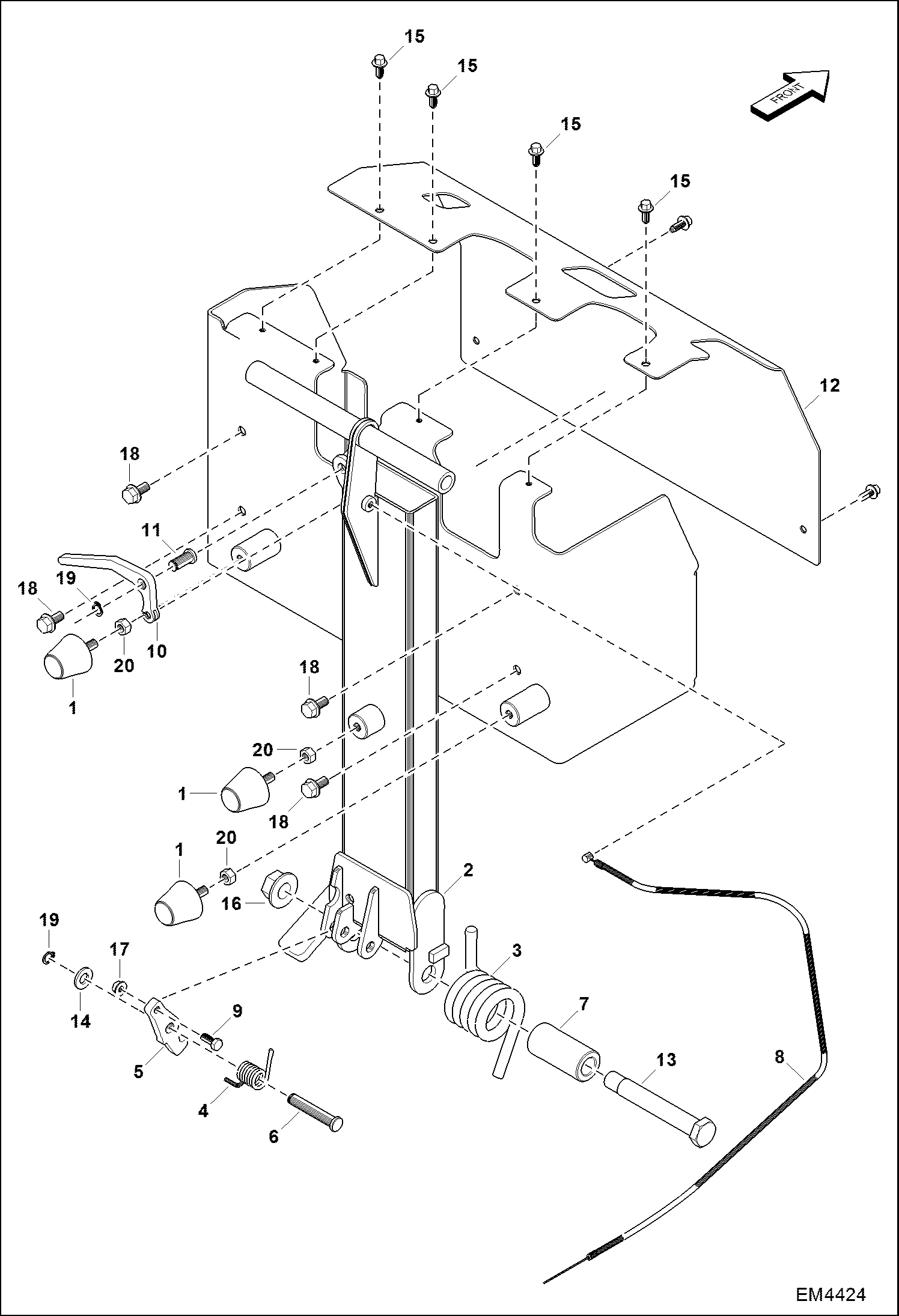 Схема запчастей Bobcat BACKHOE - CONTROL PANEL FRAME (A2HH, A36S) BACKHOE