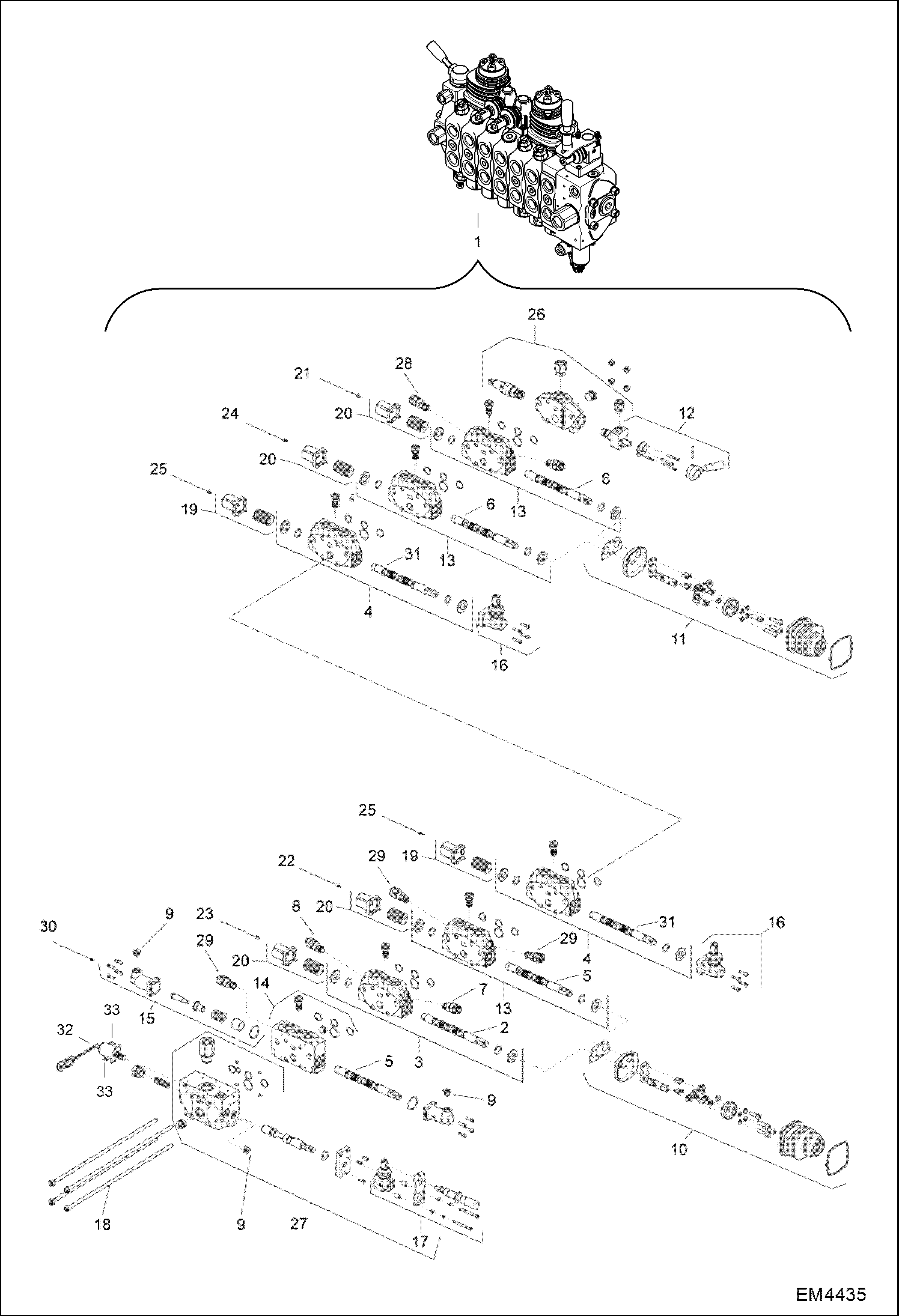 Схема запчастей Bobcat BACKHOE - DISTRIBUTOR (A2HH, A36S) BACKHOE