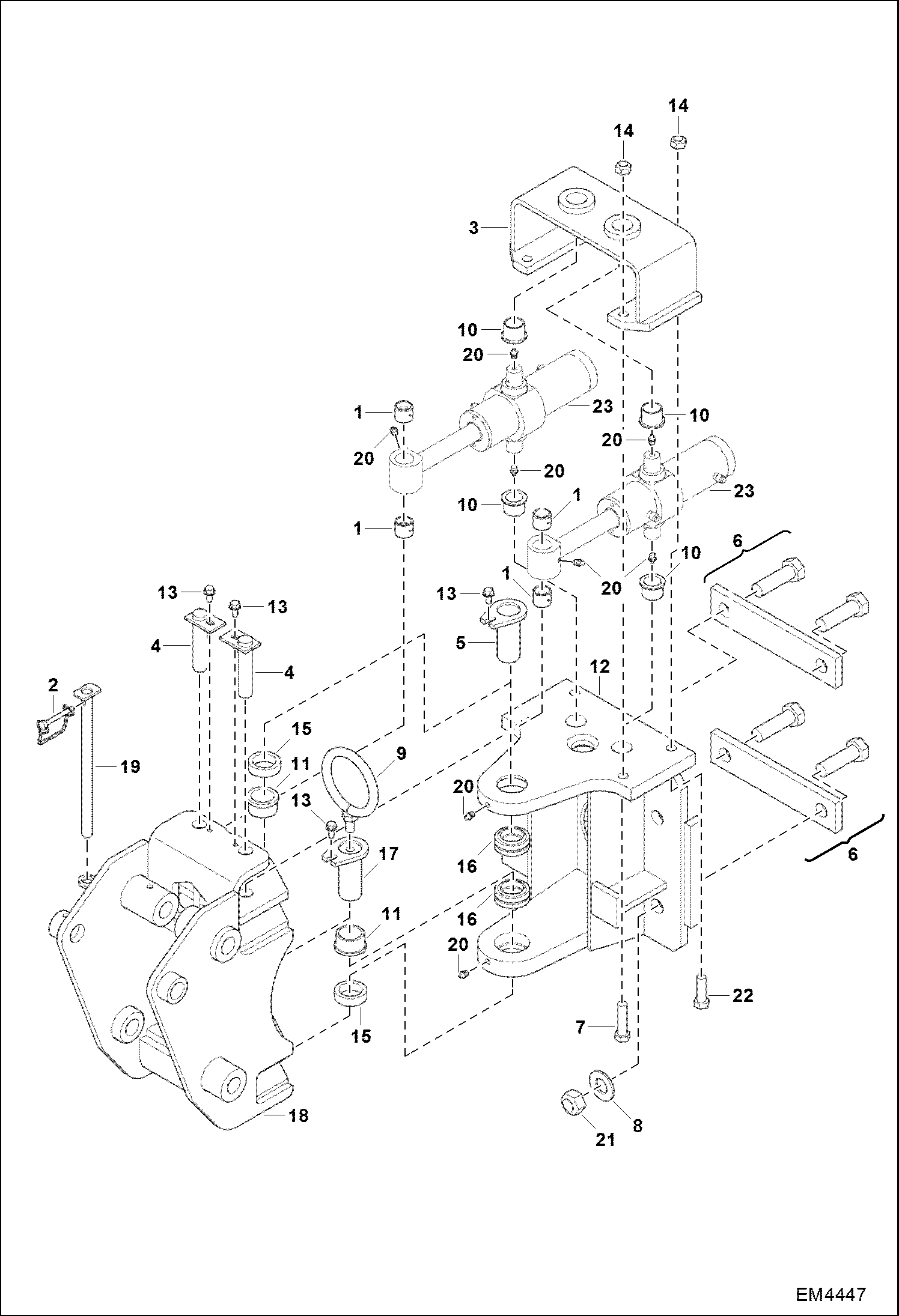 Схема запчастей Bobcat BACKHOE - SWING FRAME (A6TW) BACKHOE