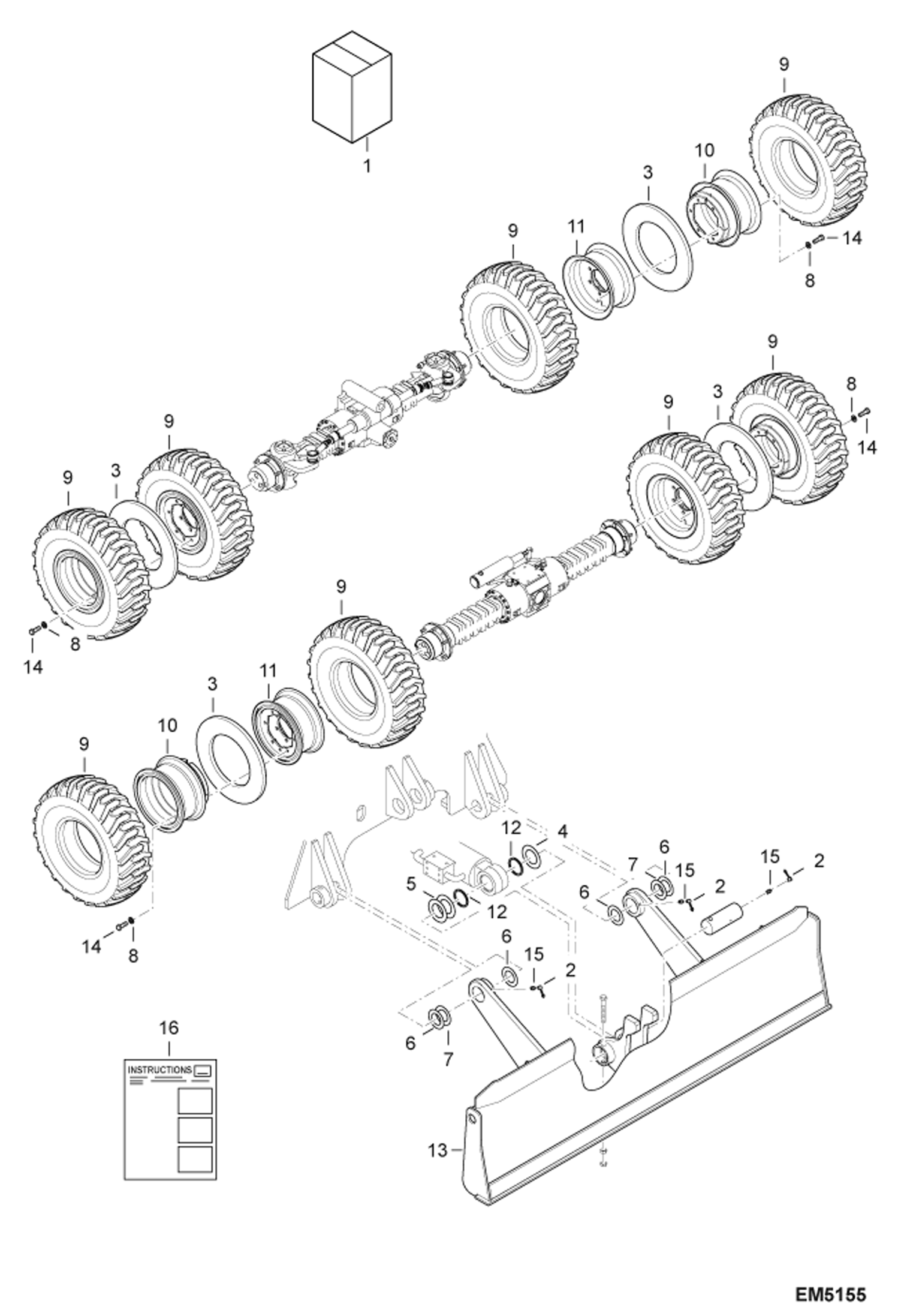 Схема запчастей Bobcat E55W - TWIN TIRES KIT ACCESSORIES & OPTIONS