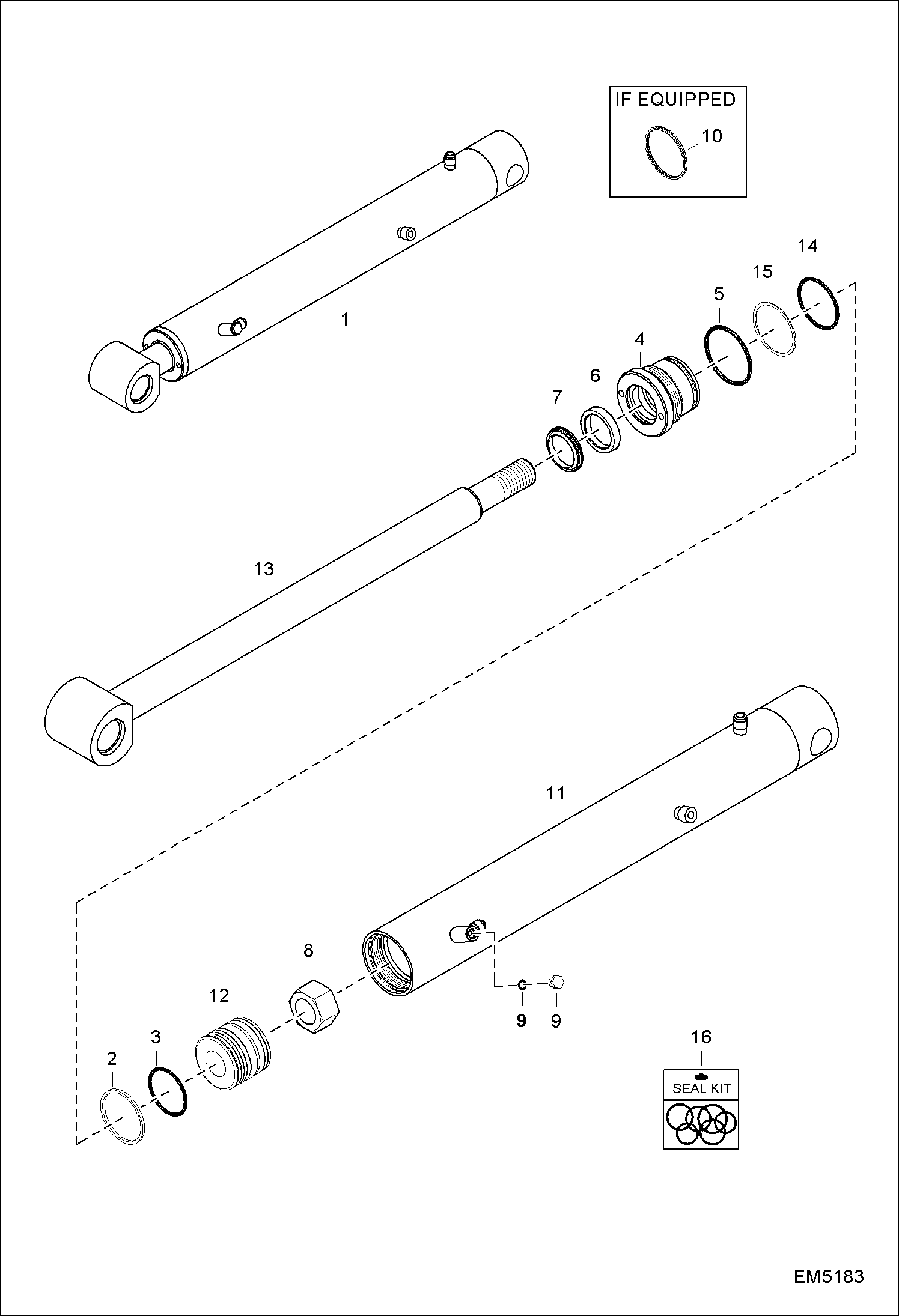Схема запчастей Bobcat E16 - ARM CYLINDER HYDRAULIC SYSTEM