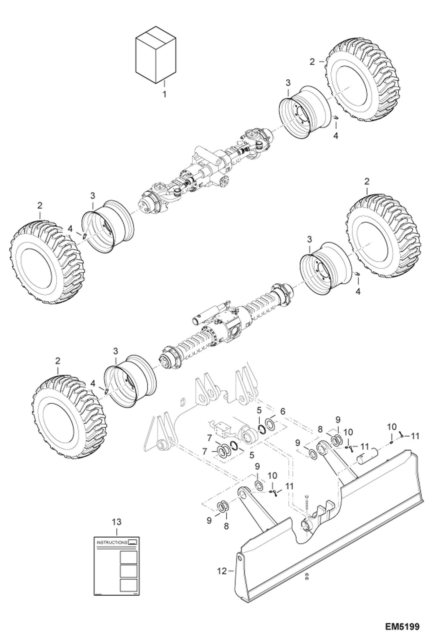 Схема запчастей Bobcat E55W - SINGLE TIRES KIT ACCESSORIES & OPTIONS