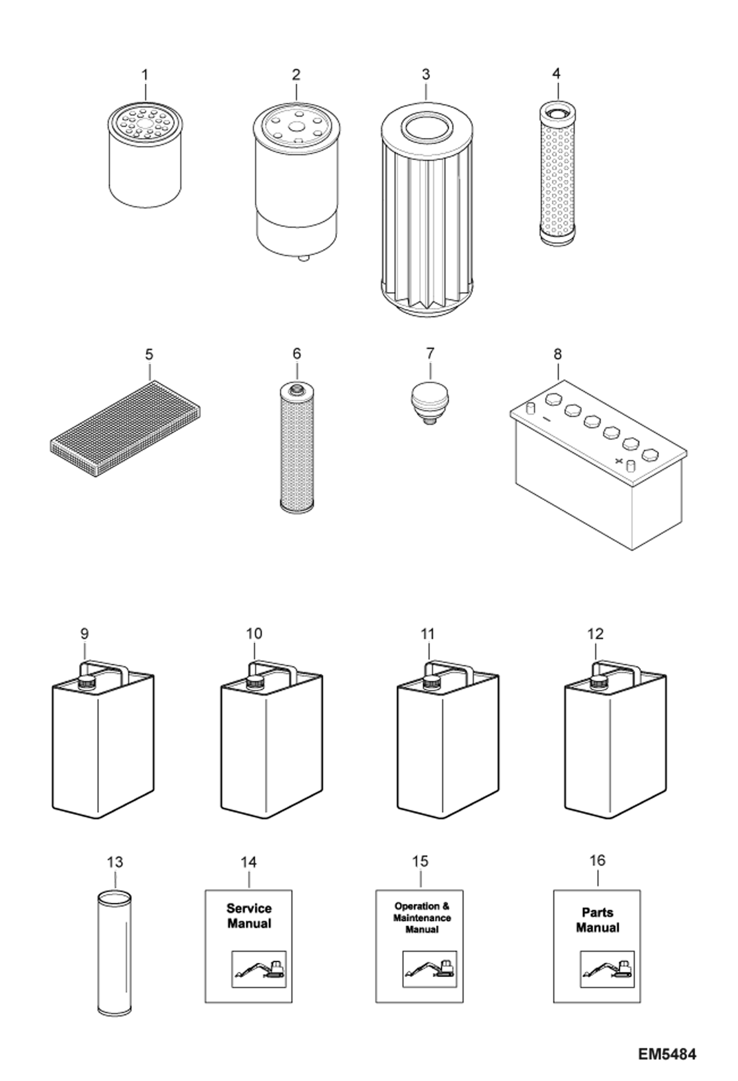 Схема запчастей Bobcat 442 - MAINTENANCE ITEMS (EMEA) MAINTENANCE ITEMS