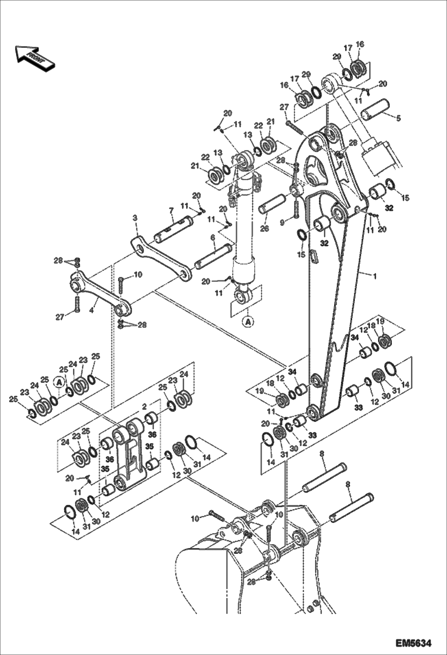 Схема запчастей Bobcat E80 - ARM (1.7 m) (EMEA) WORK EQUIPMENT