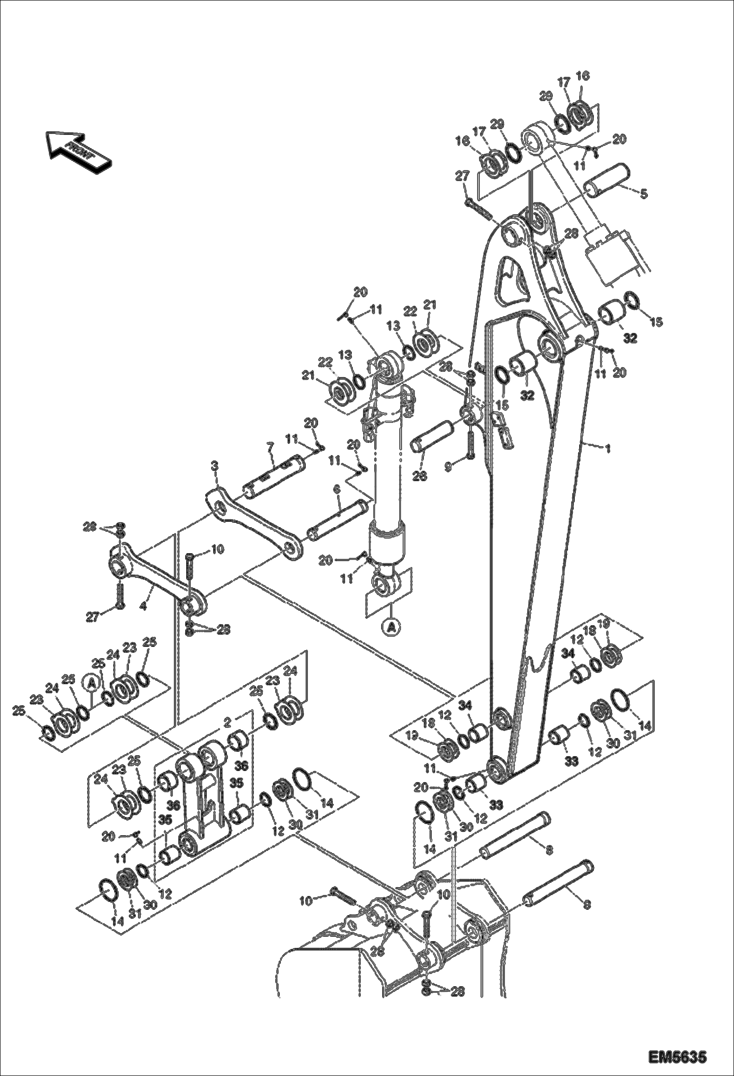 Схема запчастей Bobcat E80 - ARM (2.25 m) WORK EQUIPMENT