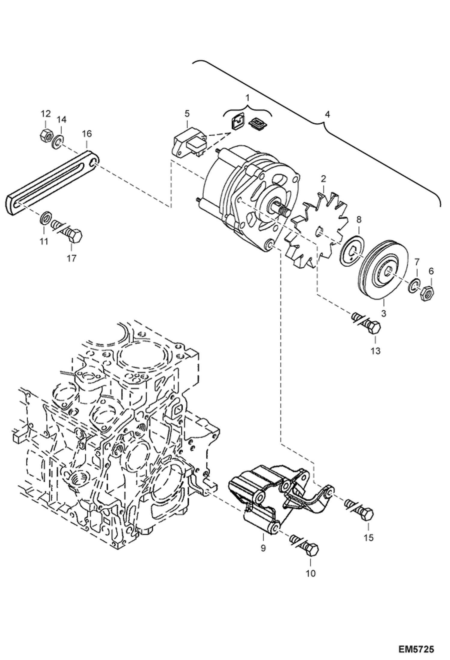 Схема запчастей Bobcat 442 - ALTERNATOR ELECTRICAL SYSTEM