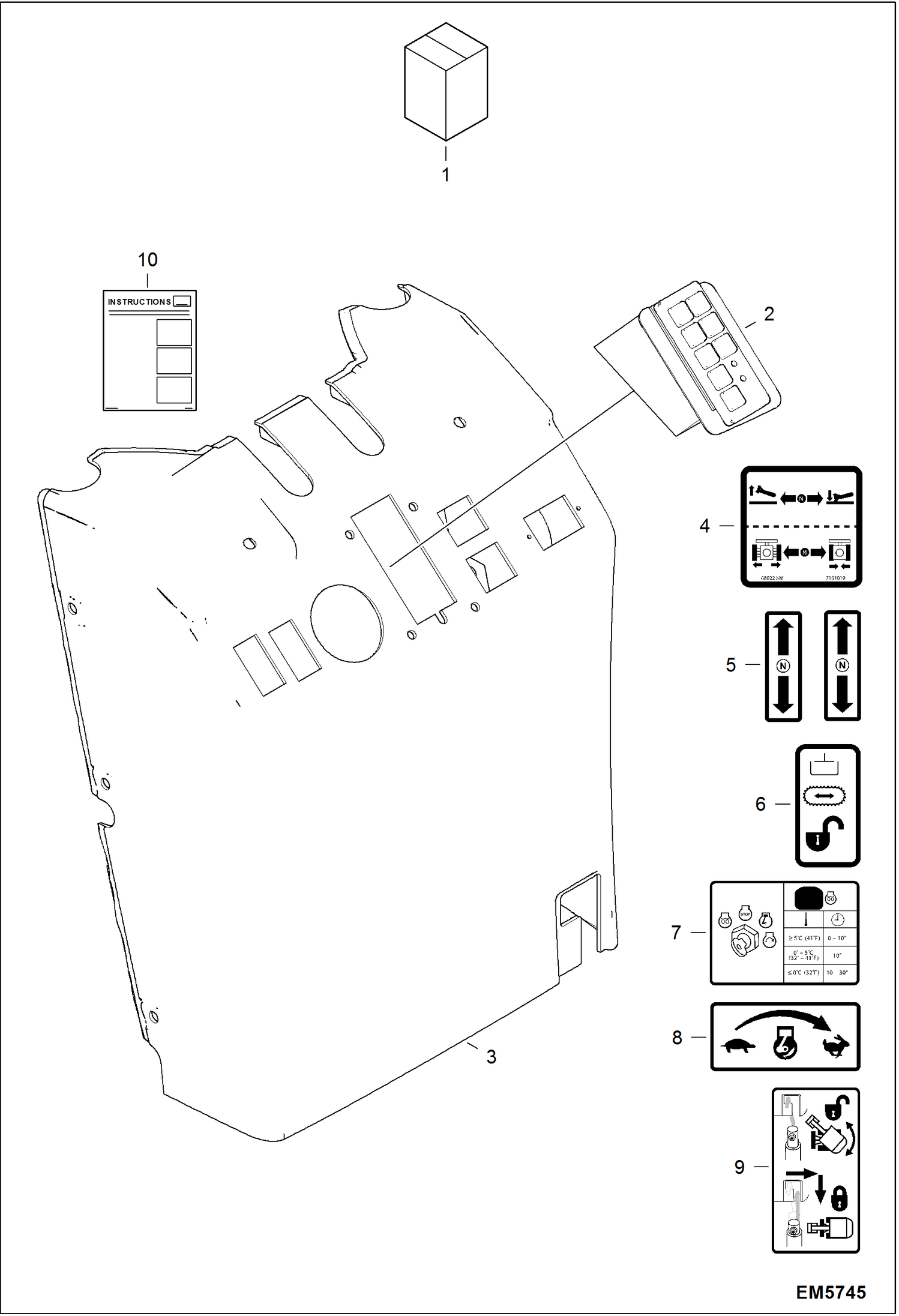 Схема запчастей Bobcat E10 - KEYLESS SWITCH KIT ACCESSORIES & OPTIONS