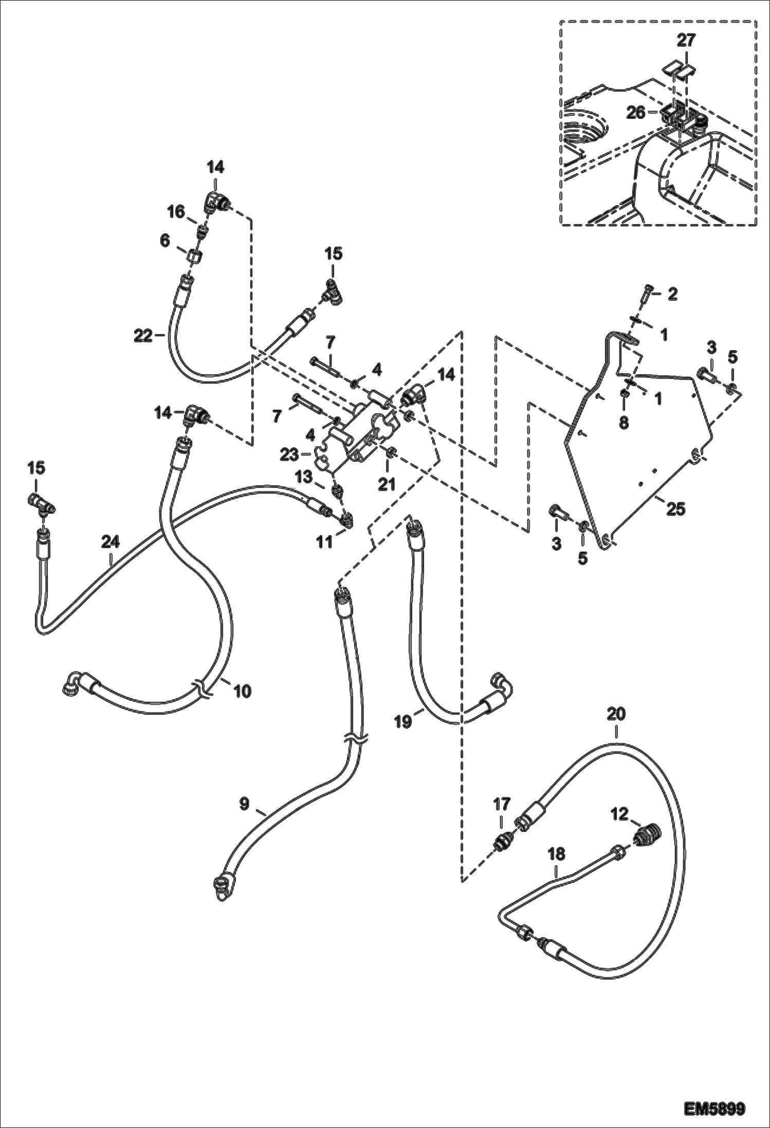 Схема запчастей Bobcat T2566 - TRAILER BRAKE (S/N A8FR13004 - 14999, A8G313001 - 14999) ACCESSORIES & OPTIONS