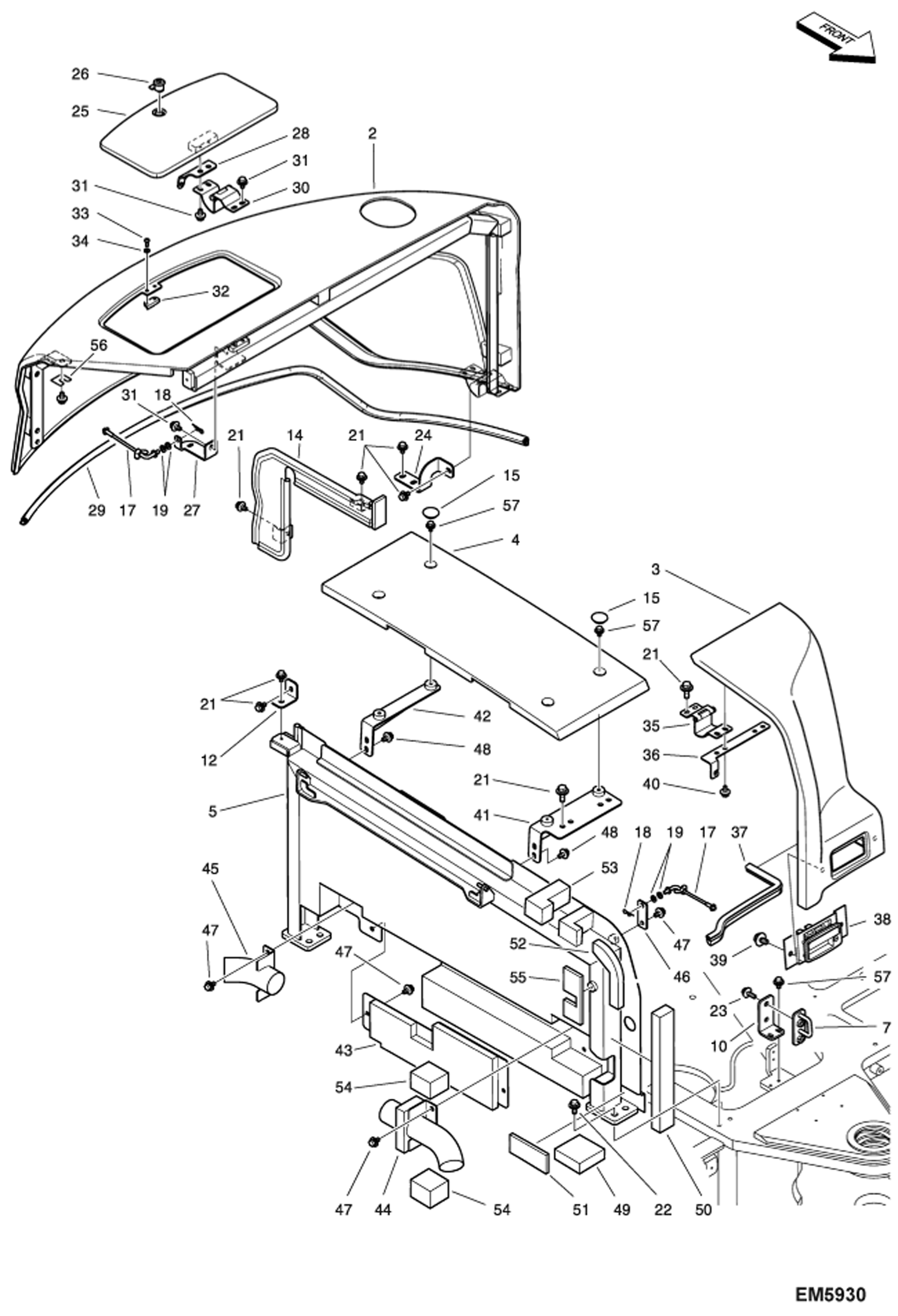Схема запчастей Bobcat E80 - TAILGATE (S/N AET311001-11191 + AETB11001-11191) MAIN FRAME