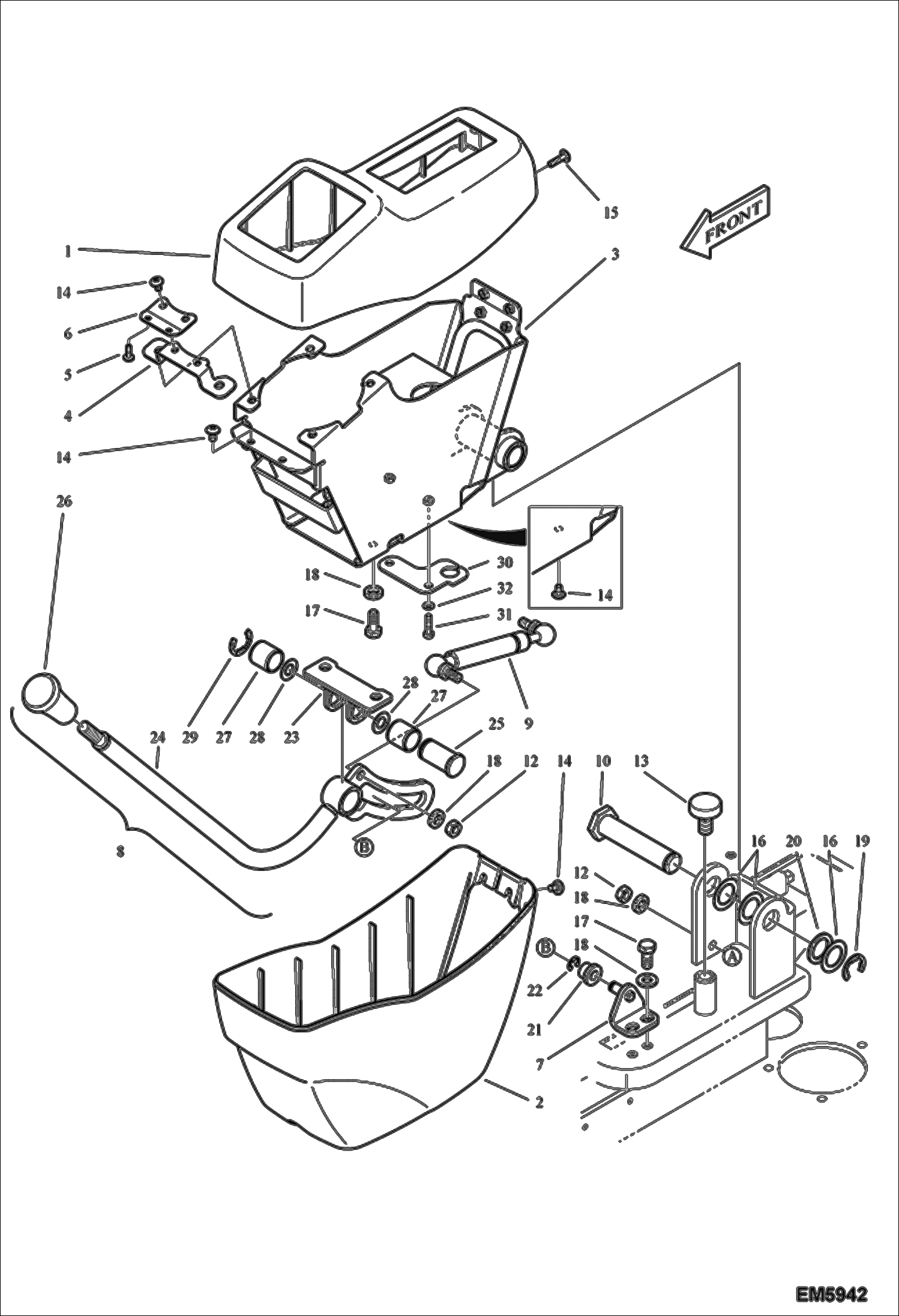 Схема запчастей Bobcat E80 - LH CONTROL CONTROLS