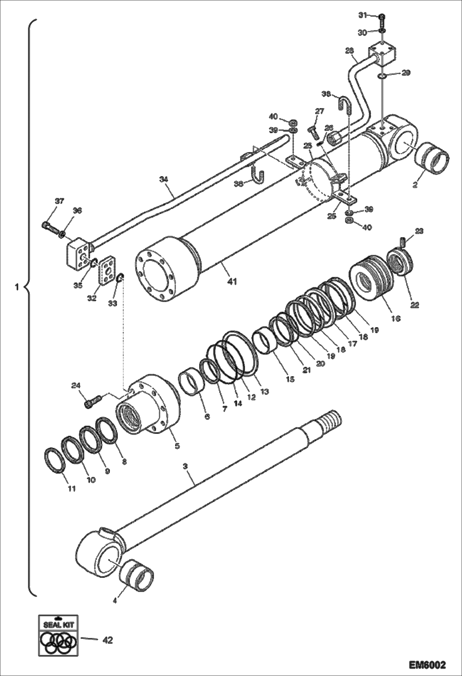 Схема запчастей Bobcat E80 - BUCKET CYLINDER HYDRAULIC SYSTEM