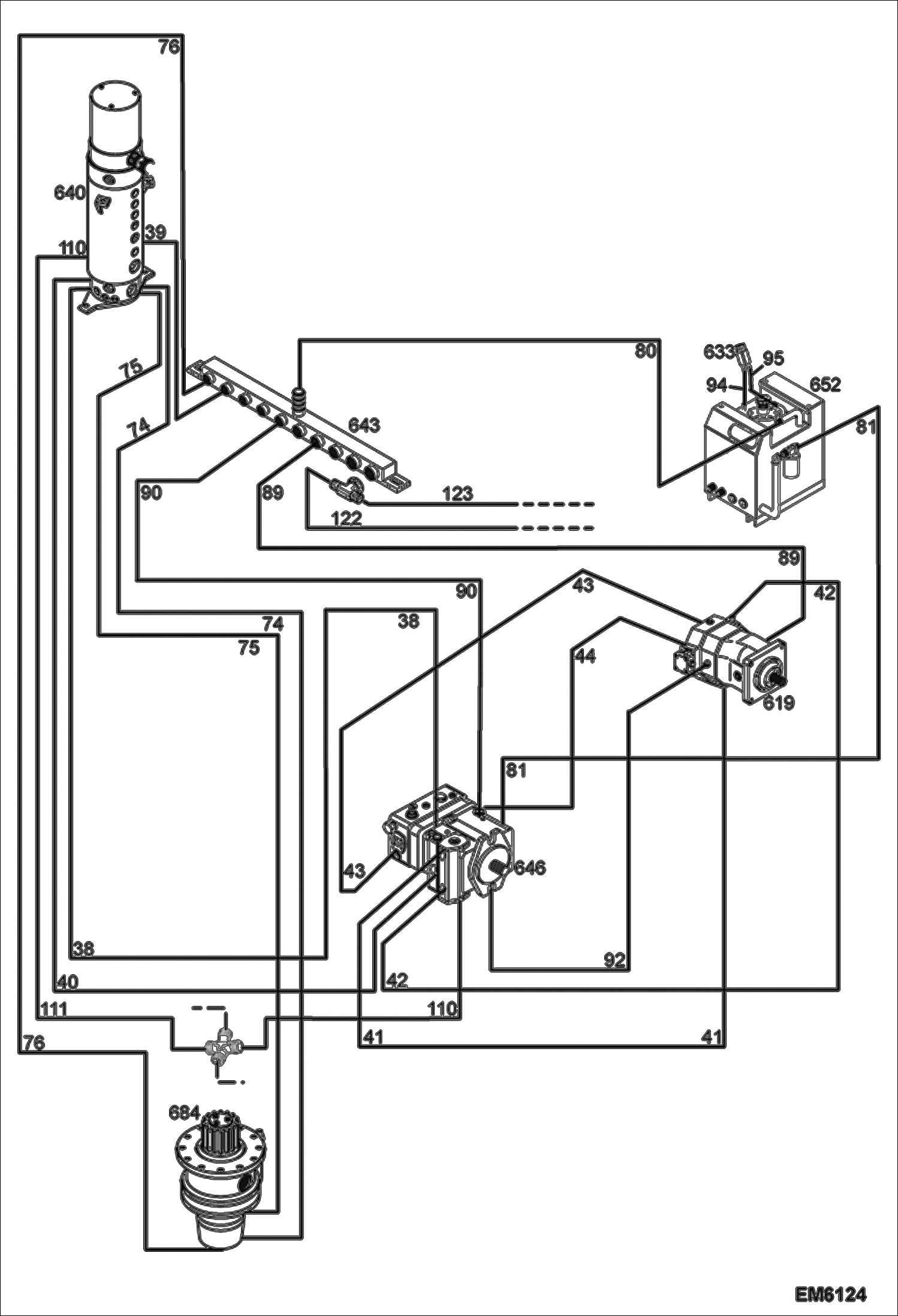 Схема запчастей Bobcat TR45190 - HYDROSTATIC SYSTEM HYDROSTATIC SYSTEM