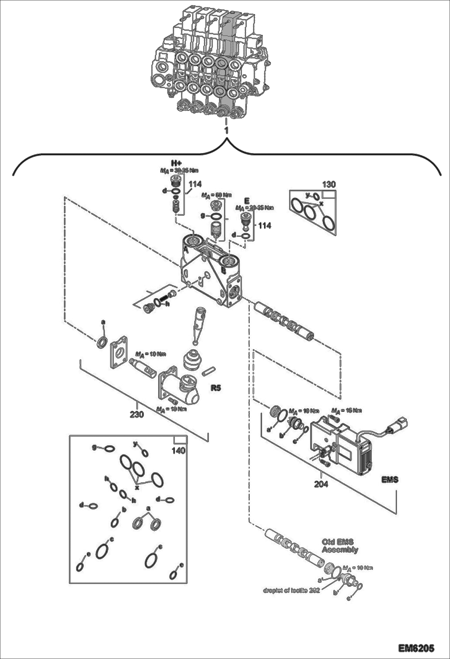 Схема запчастей Bobcat TR50210 - VALVE SECTION (Tilt) (S/N & Below) HYDRAULIC SYSTEM