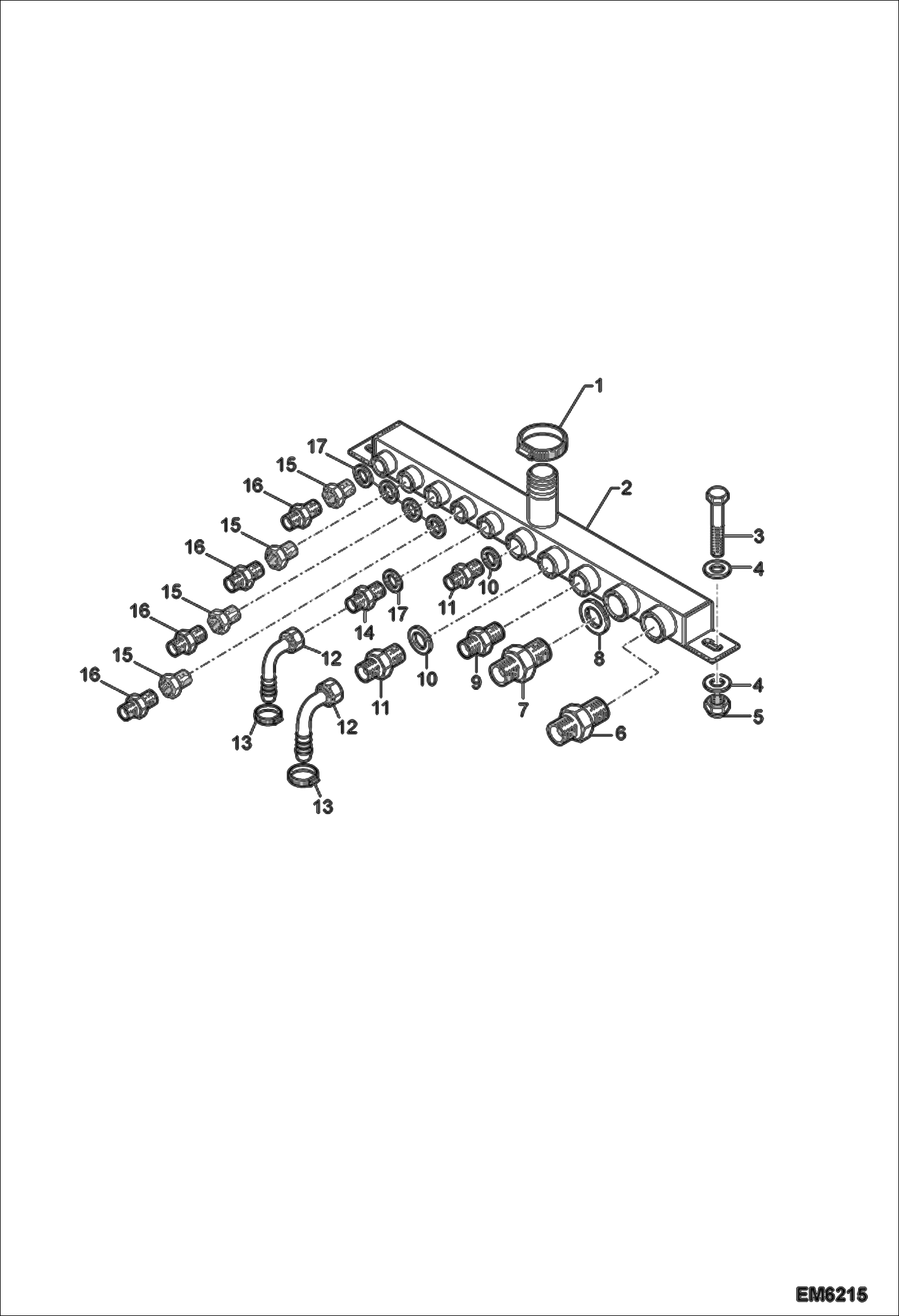 Схема запчастей Bobcat TR50210 - MANIFOLD INSTALLATION HYDRAULIC SYSTEM