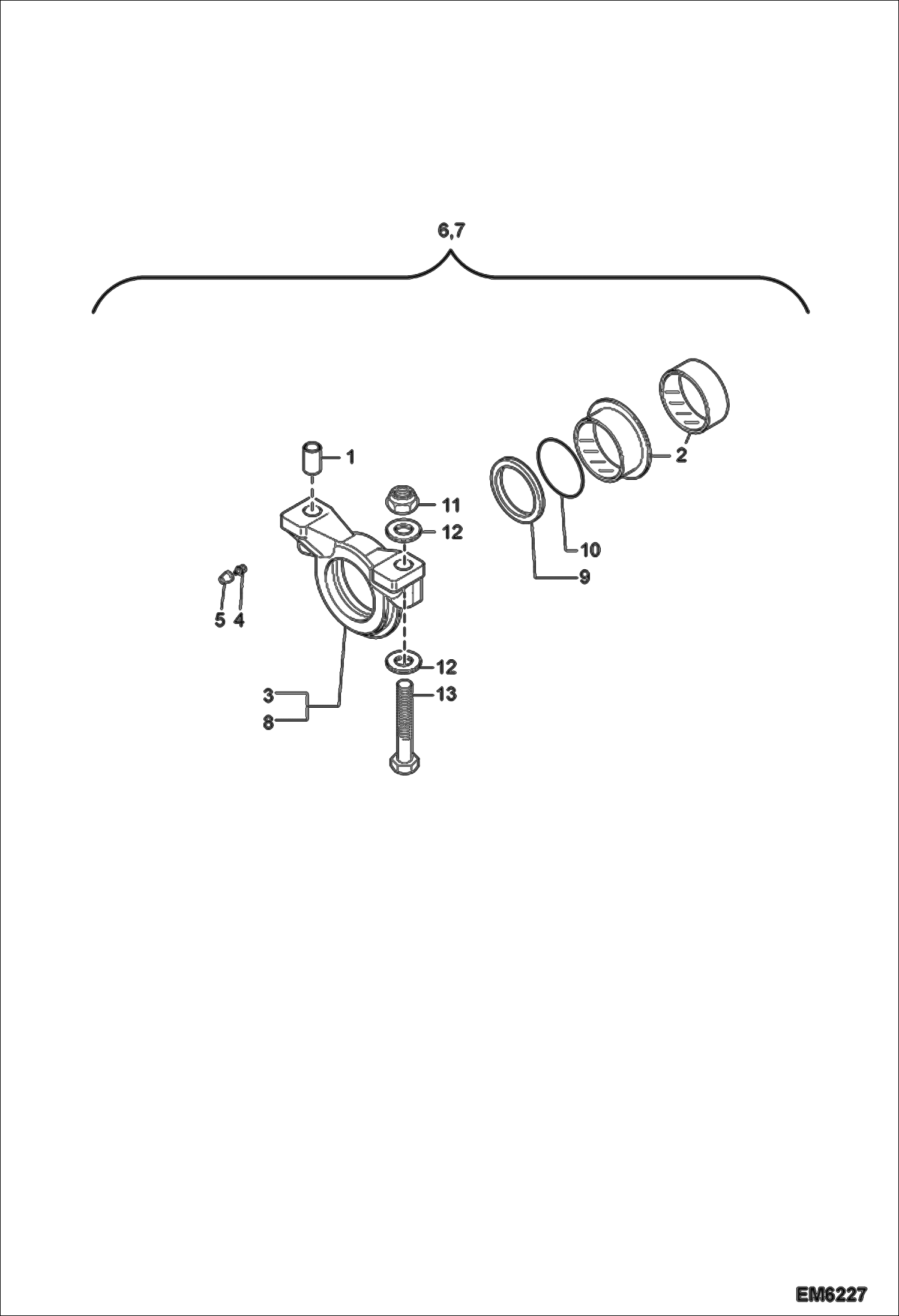 Схема запчастей Bobcat TR45190 - AXLE OSCILLATING SUPPORTS DRIVE SYSTEM