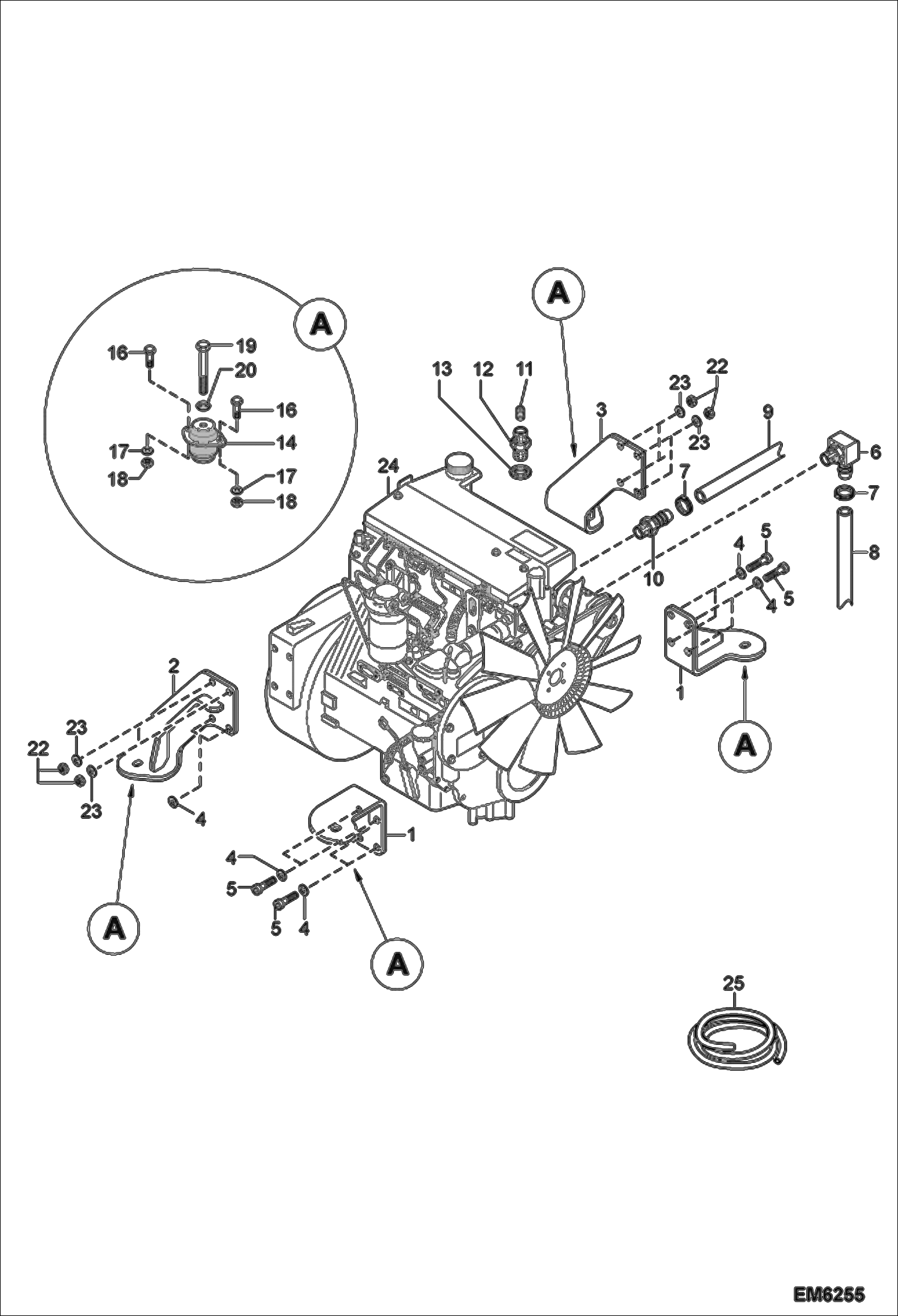 Схема запчастей Bobcat TR50210 - ENGINE & ATTACHING PARTS POWER UNIT