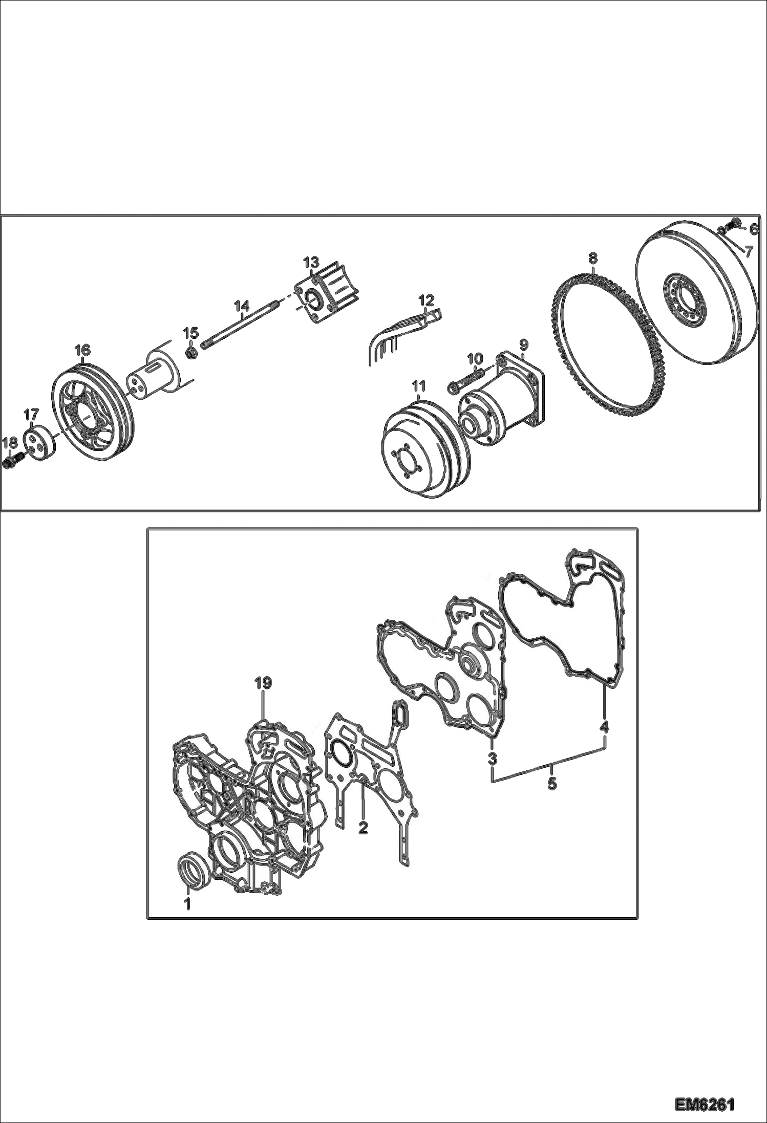 Схема запчастей Bobcat TR50210 - GEARCASE & PULLEYS POWER UNIT