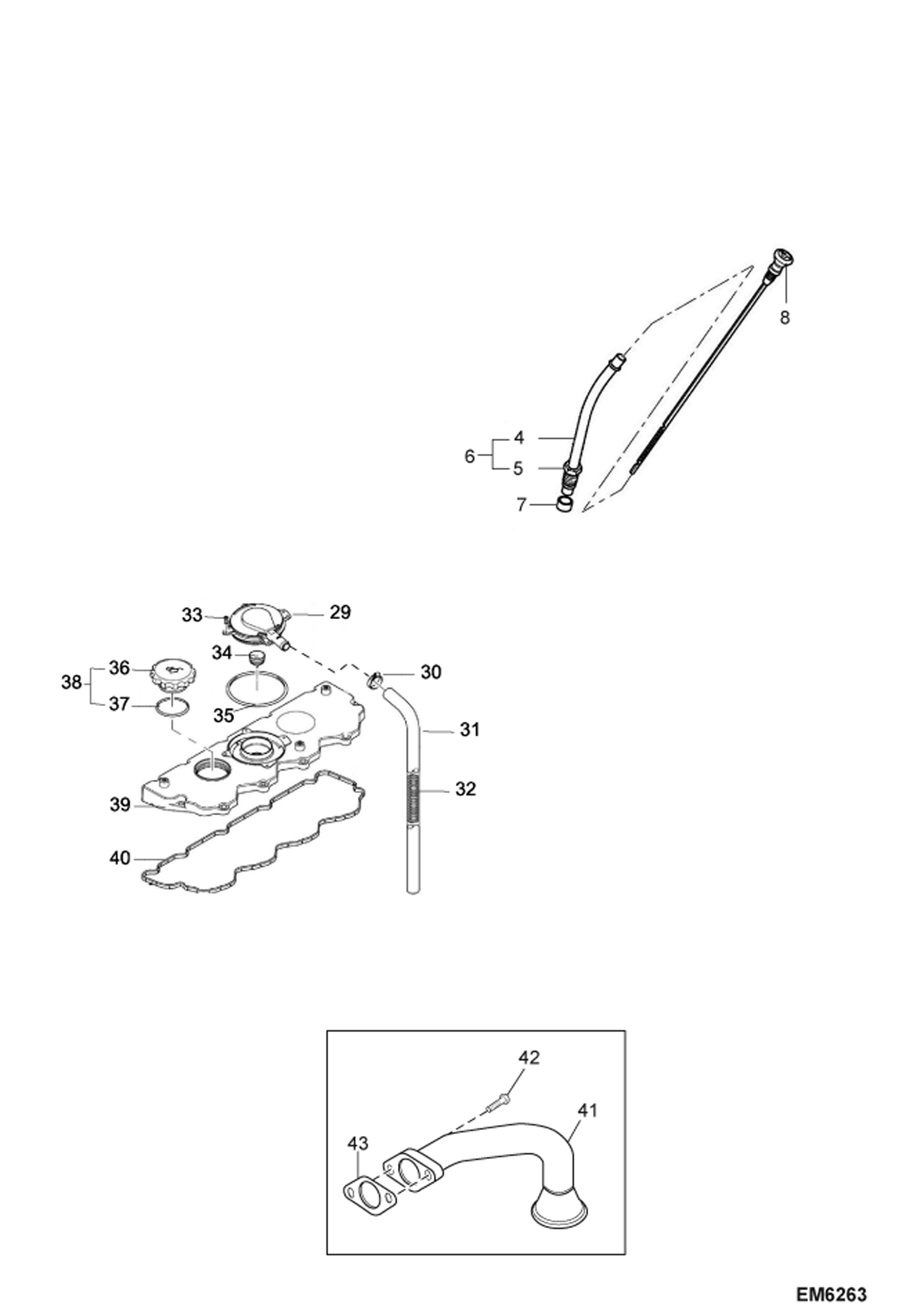 Схема запчастей Bobcat TR50210 - OIL PAN & CYLINDER HEAD POWER UNIT