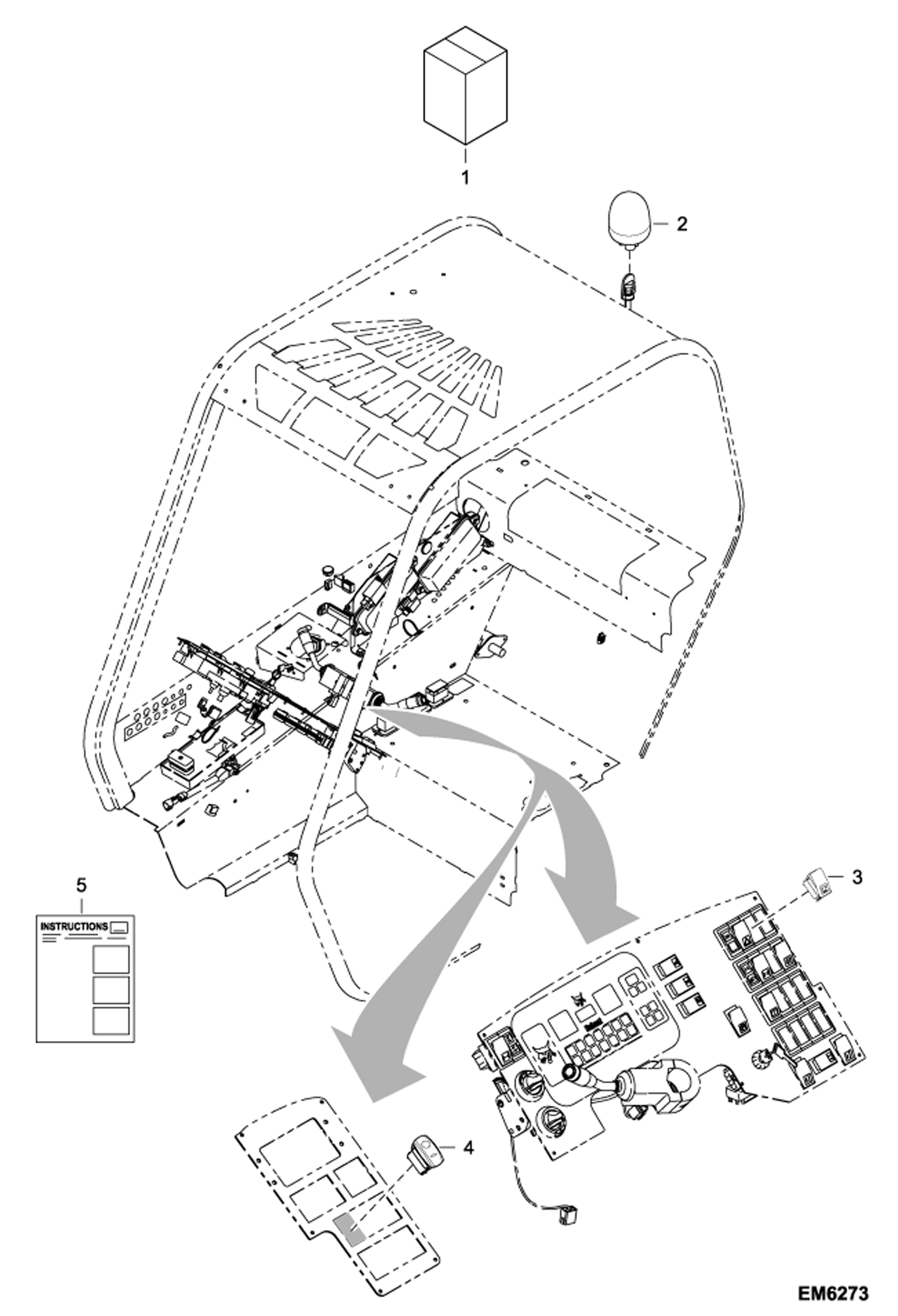 Схема запчастей Bobcat V417 - BEACON LIGHT KIT ACCESSORIES & OPTIONS