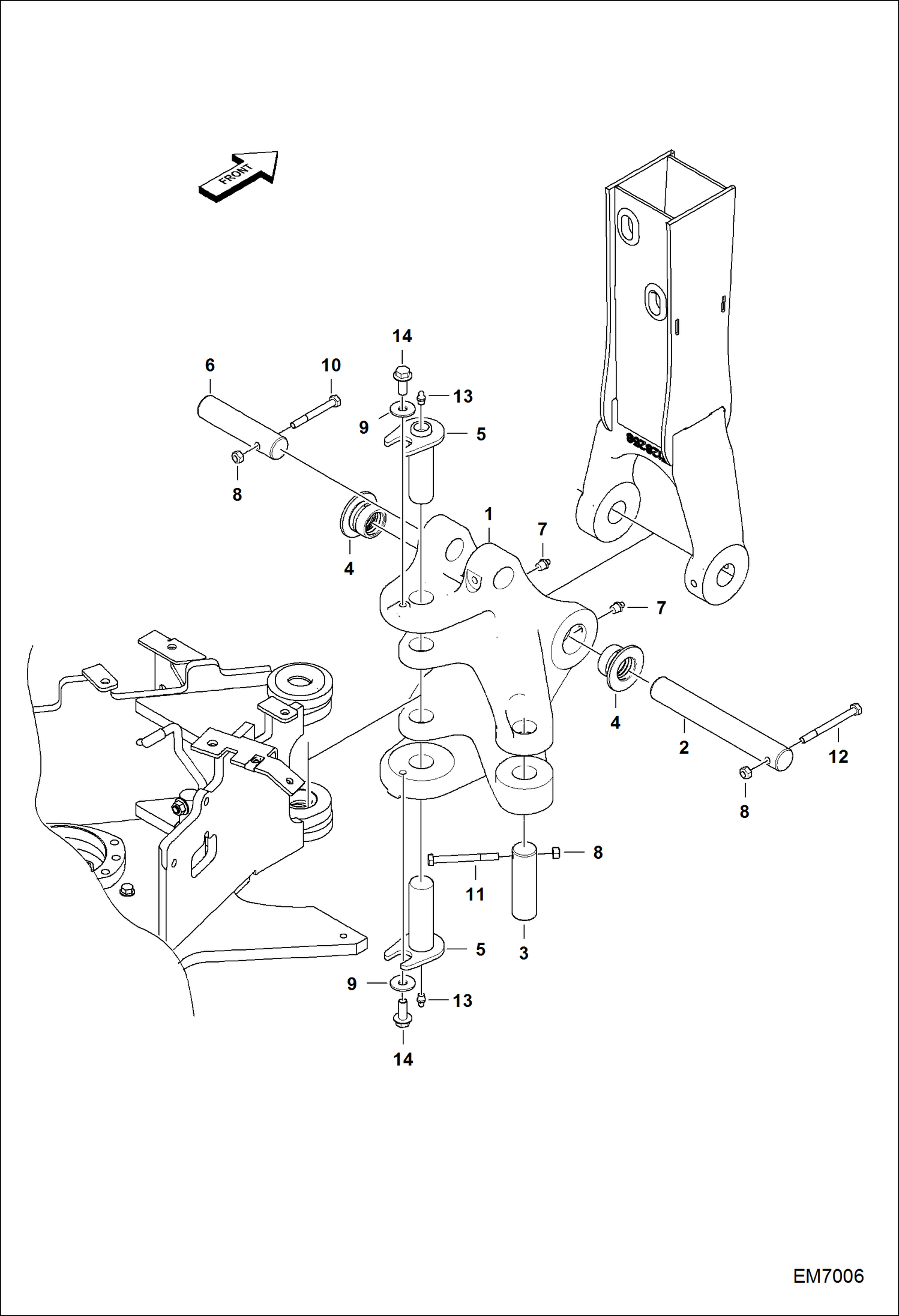 Схема запчастей Bobcat 418 - BOOM SWING FRAME WORK EQUIPMENT
