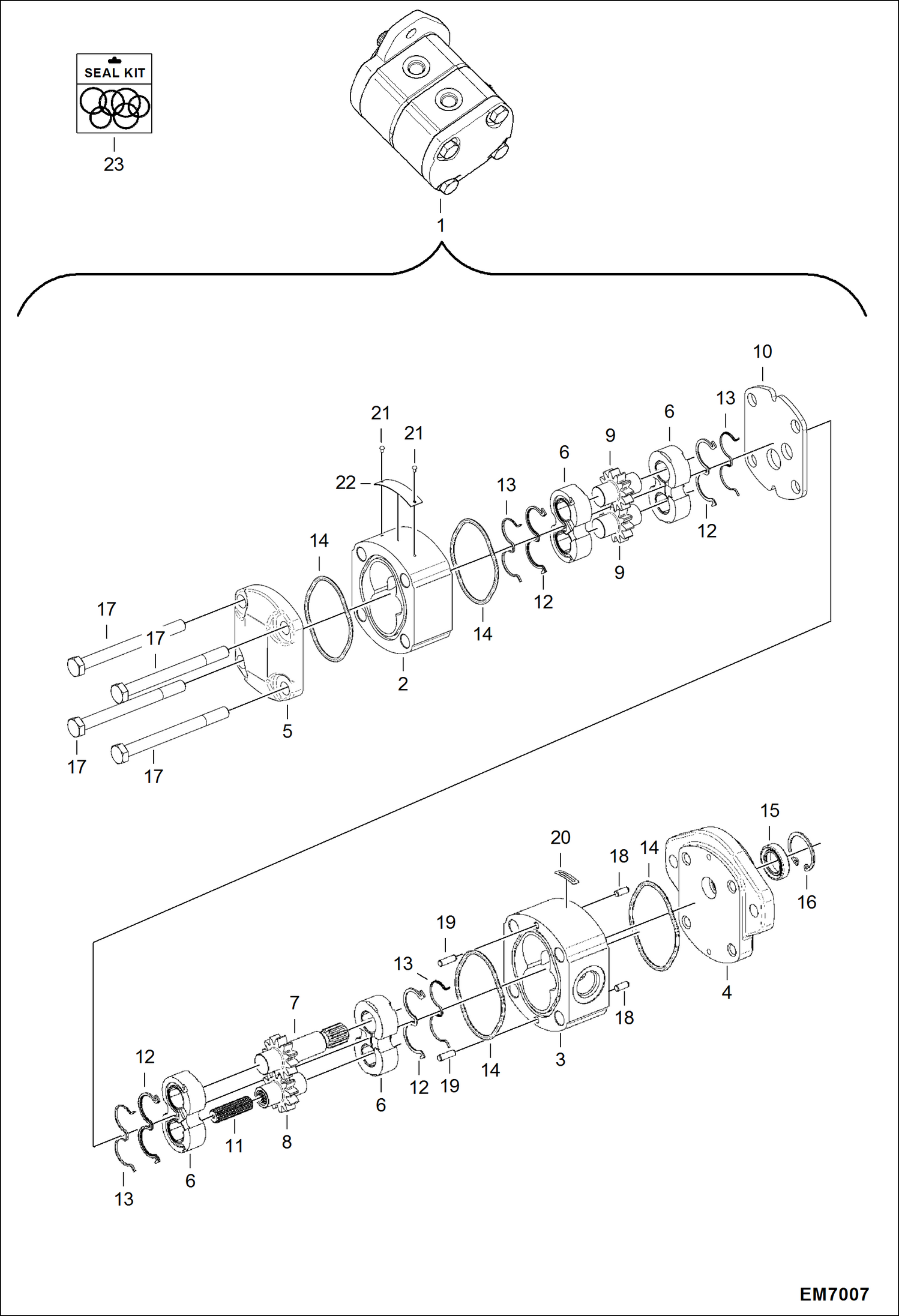 Схема запчастей Bobcat 418 - HYDRAULIC PUMP HYDRAULIC SYSTEM